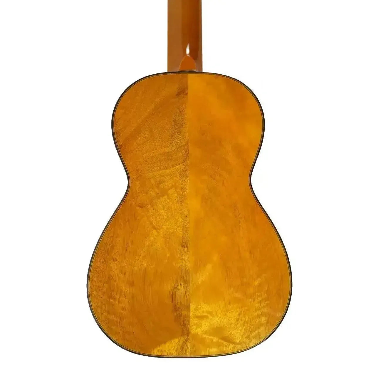 Back of an Ohana CK-220G Concert Ukulele, showing its glossy solid mango wood body.