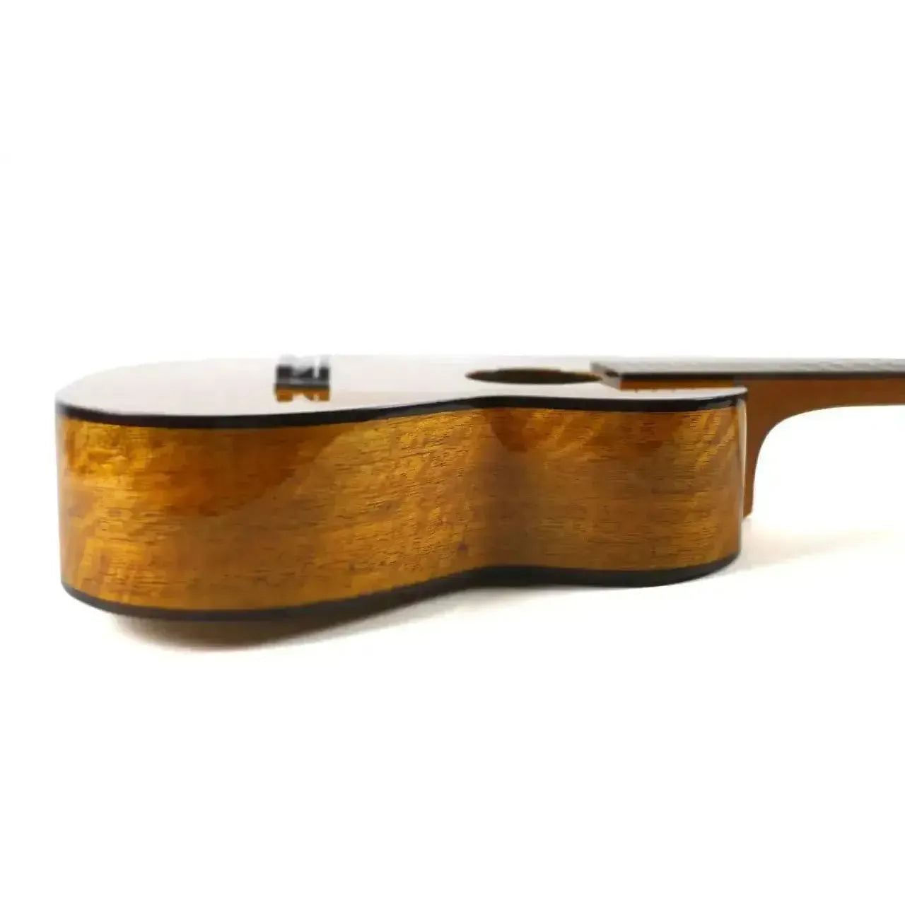 Ohana CK-220G Solid Mango Concert Ukulele body, showing its glossy finish and wood grain.