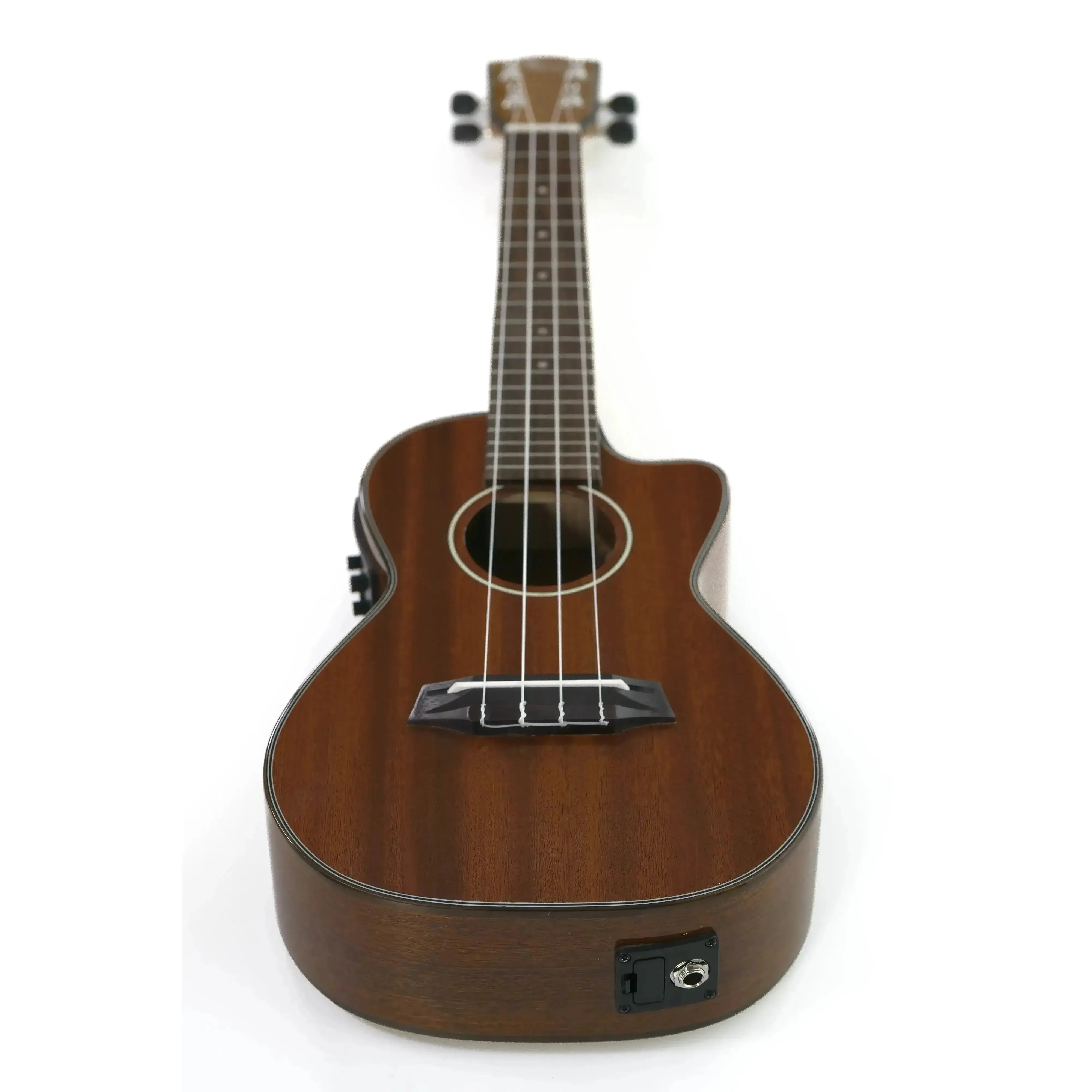 Ohana CK-35GCE solid mahogany concert ukulele with cutaway, pickup, and gloss finish.