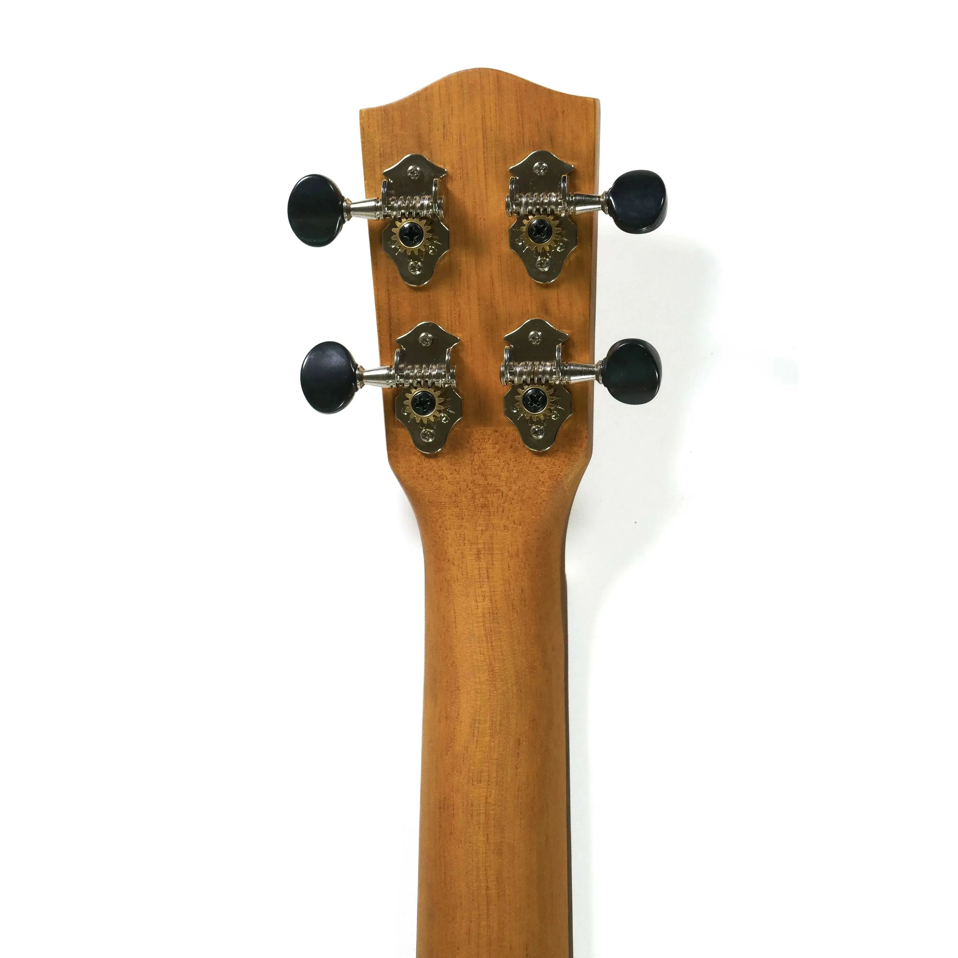 Ohana CK-35L longneck concert ukulele headstock and neck, showing Grover tuners and solid mahogany wood.