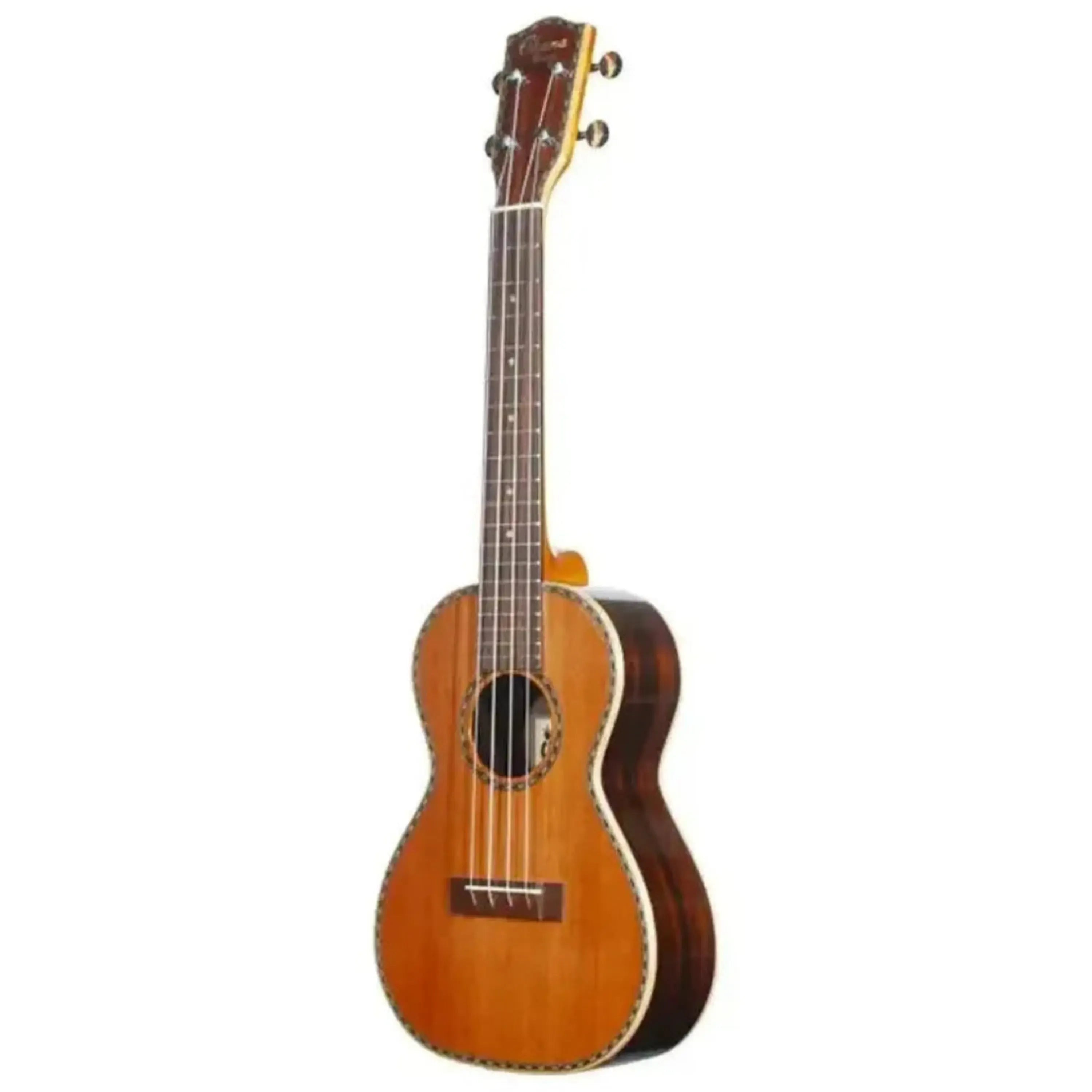Ohana CK-40 Solid Rosewood Concert Ukulele with gloss finish, maple fretboard, and geared tuners.