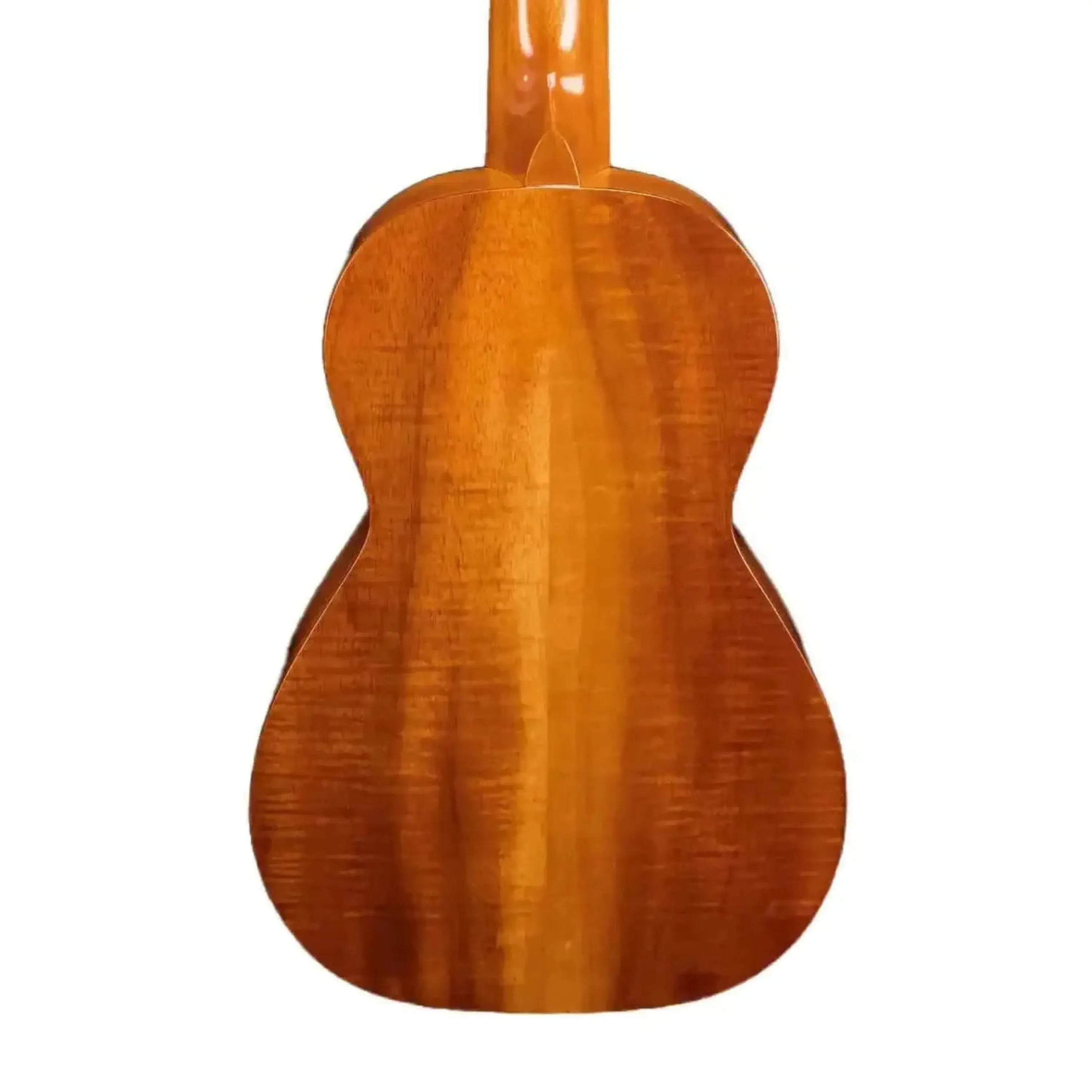 Ohana CK-430 Limited Edition Concert Ukulele, back view, showing warm Hawaiian Koa wood grain.