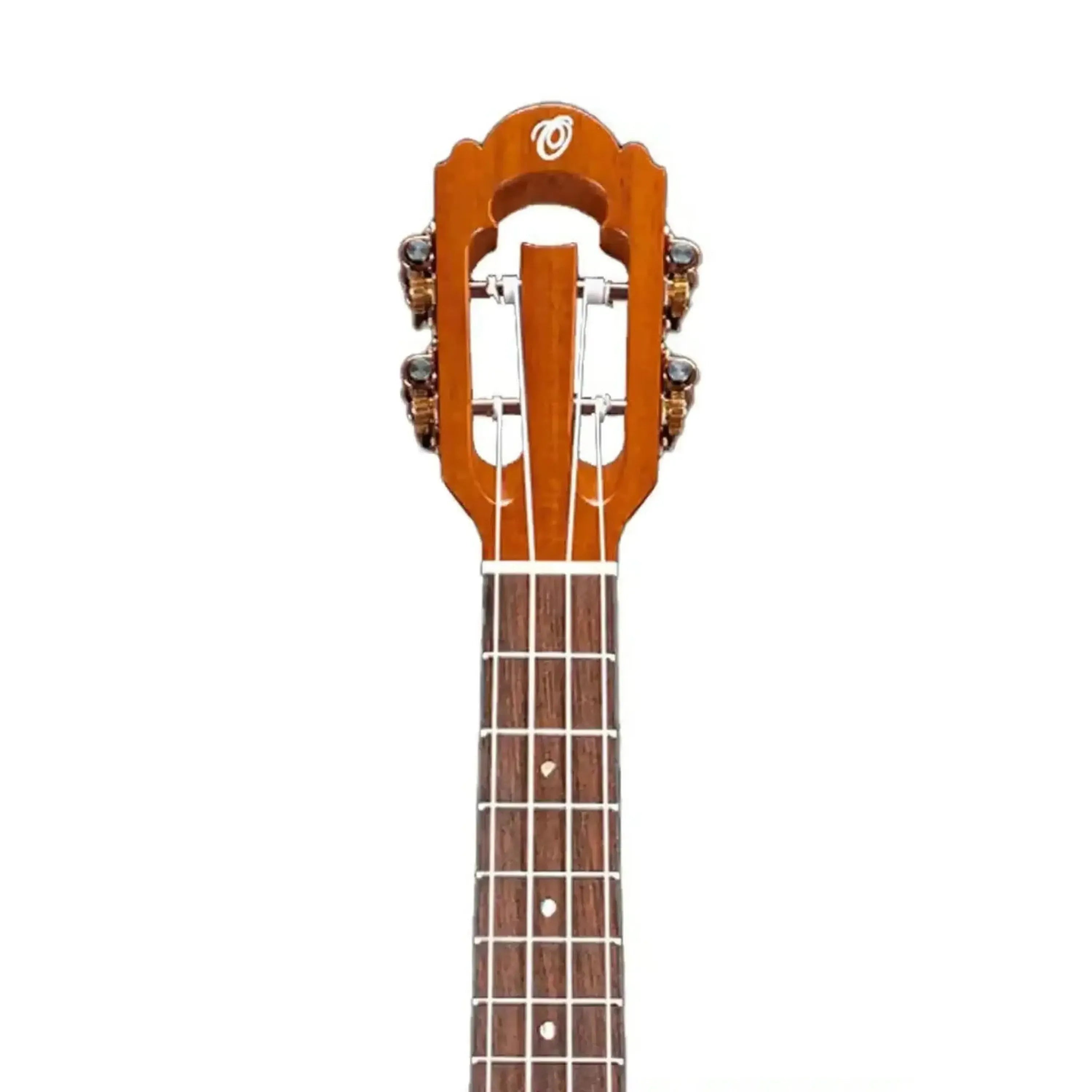 Ohana CK-430 Limited Edition Concert Ukulele mahogany slotted headstock with rosegold tuners.