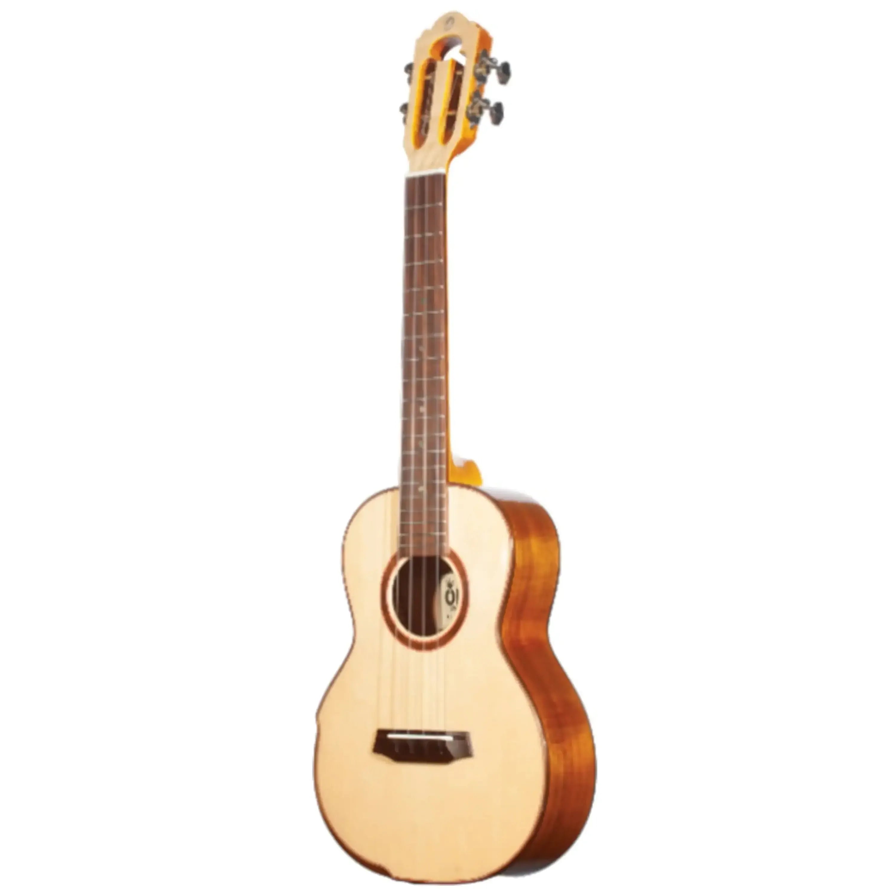 Ohana CK-6 Concert Ukulele with light spruce top, dark acacia sides, and slotted headstock.