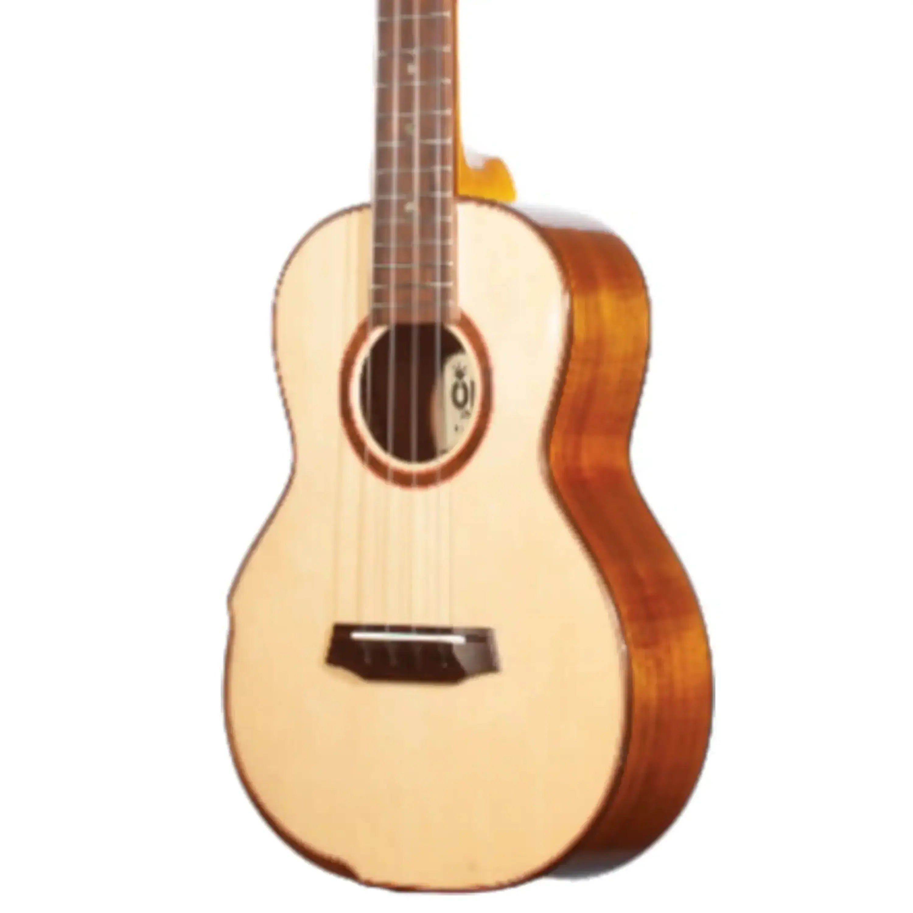 Ohana CK-6 Concert Ukulele with light spruce top, dark acacia sides, and walnut fretboard.
