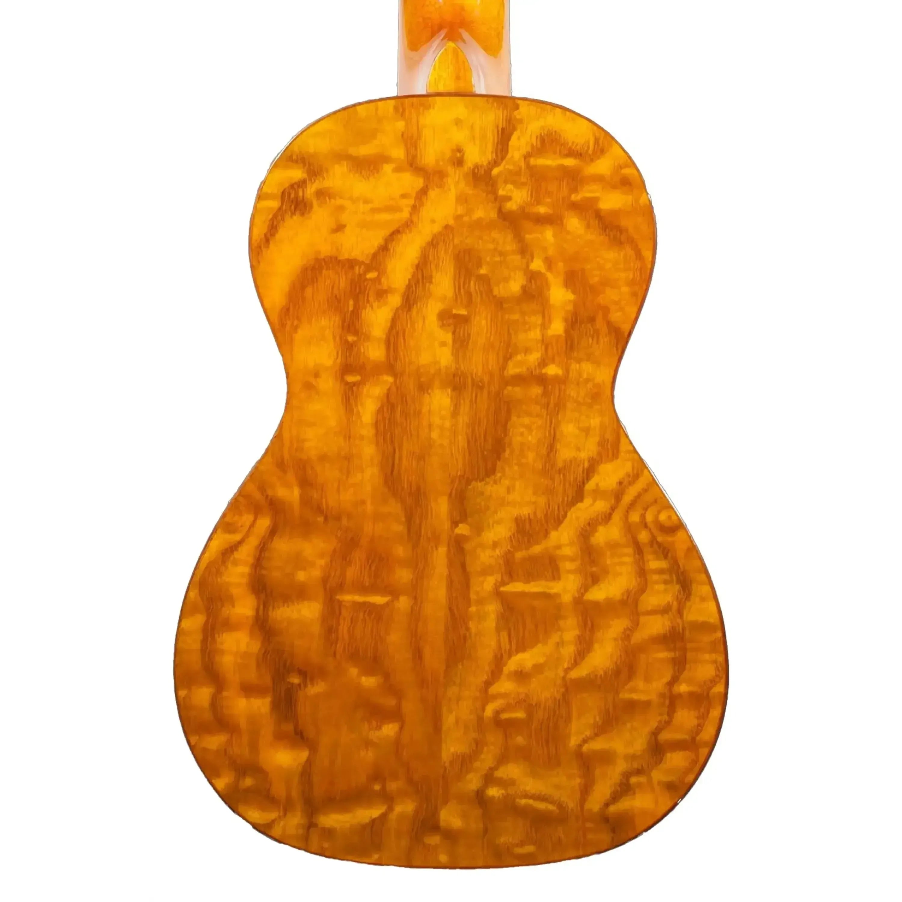 Ohana CK-70WG concert ukulele back, showing the warm, glossy willow wood with unique grain.