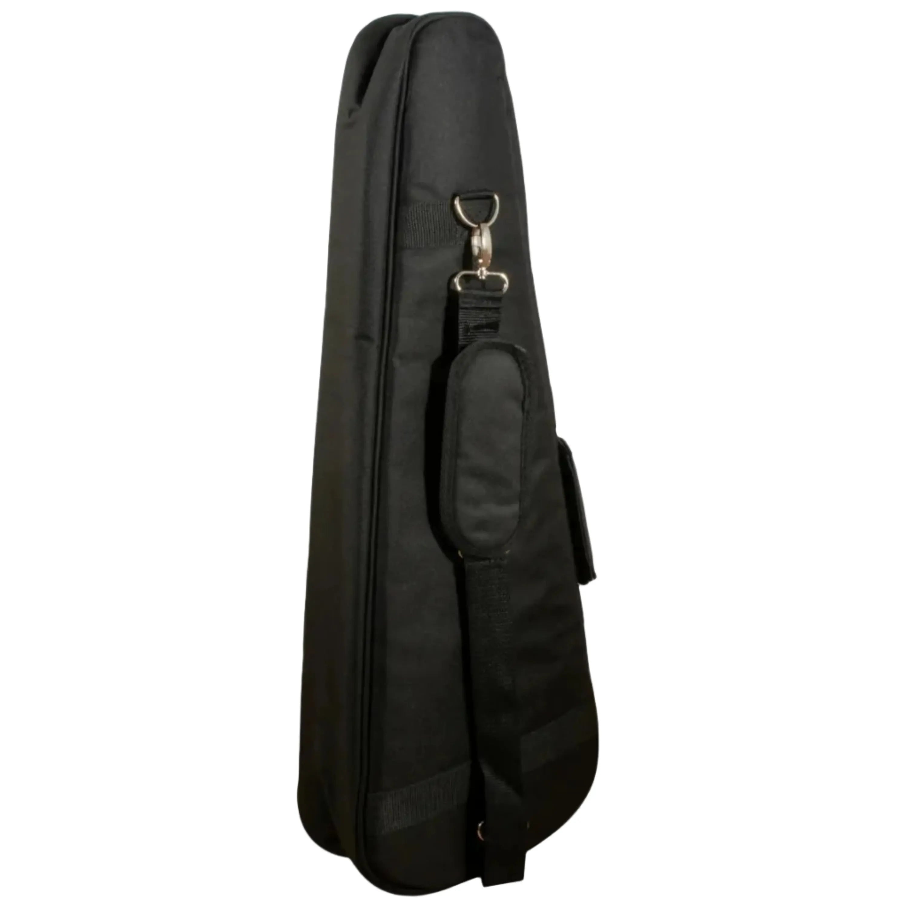 Ohana DB2-24BL Double Deluxe Concert Ukulele Bag, black nylon with blue accents, shoulder strap.
