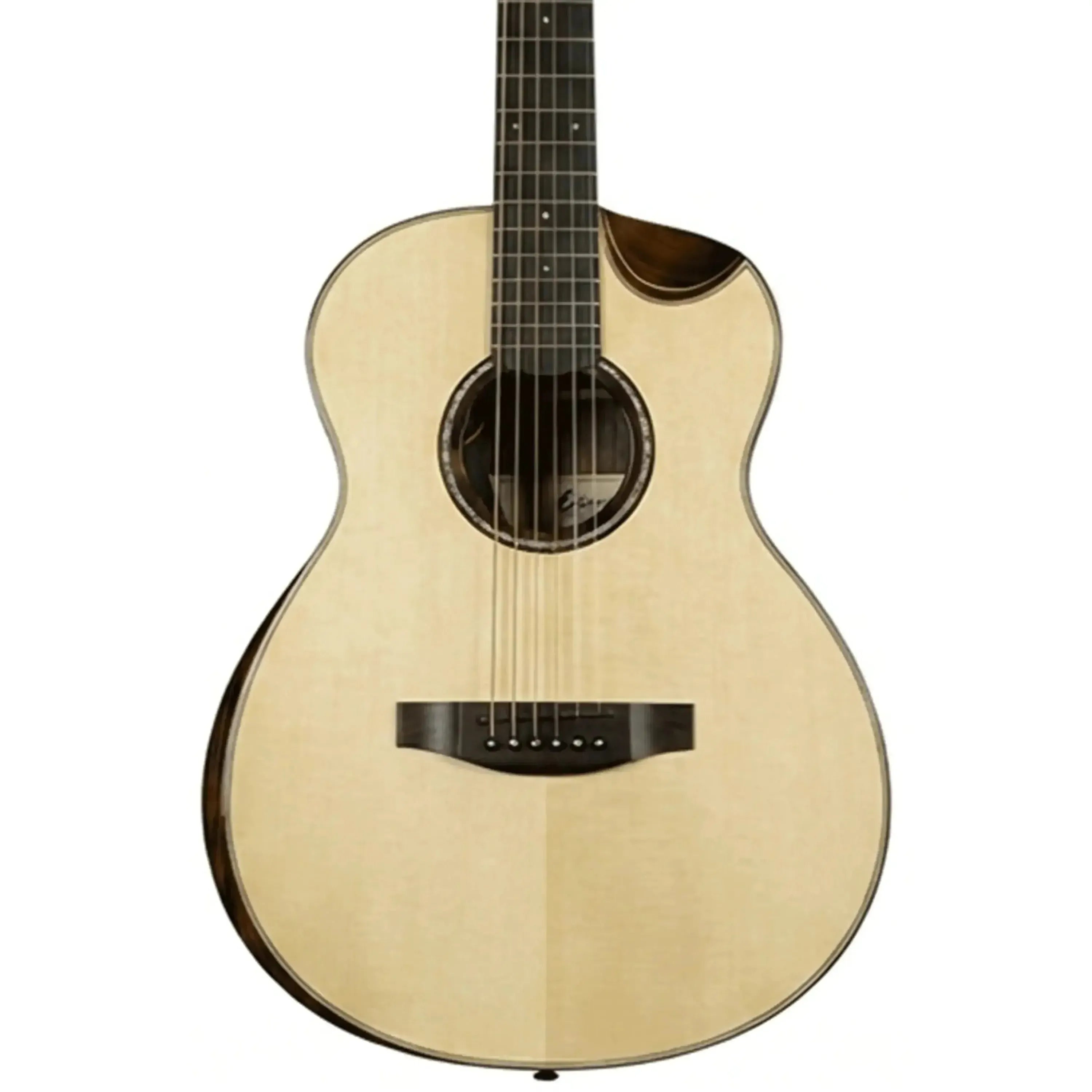 Ohana GT-8E 1/2 size acoustic-electric guitar with light spruce top, dark rosewood back, and cutaway.