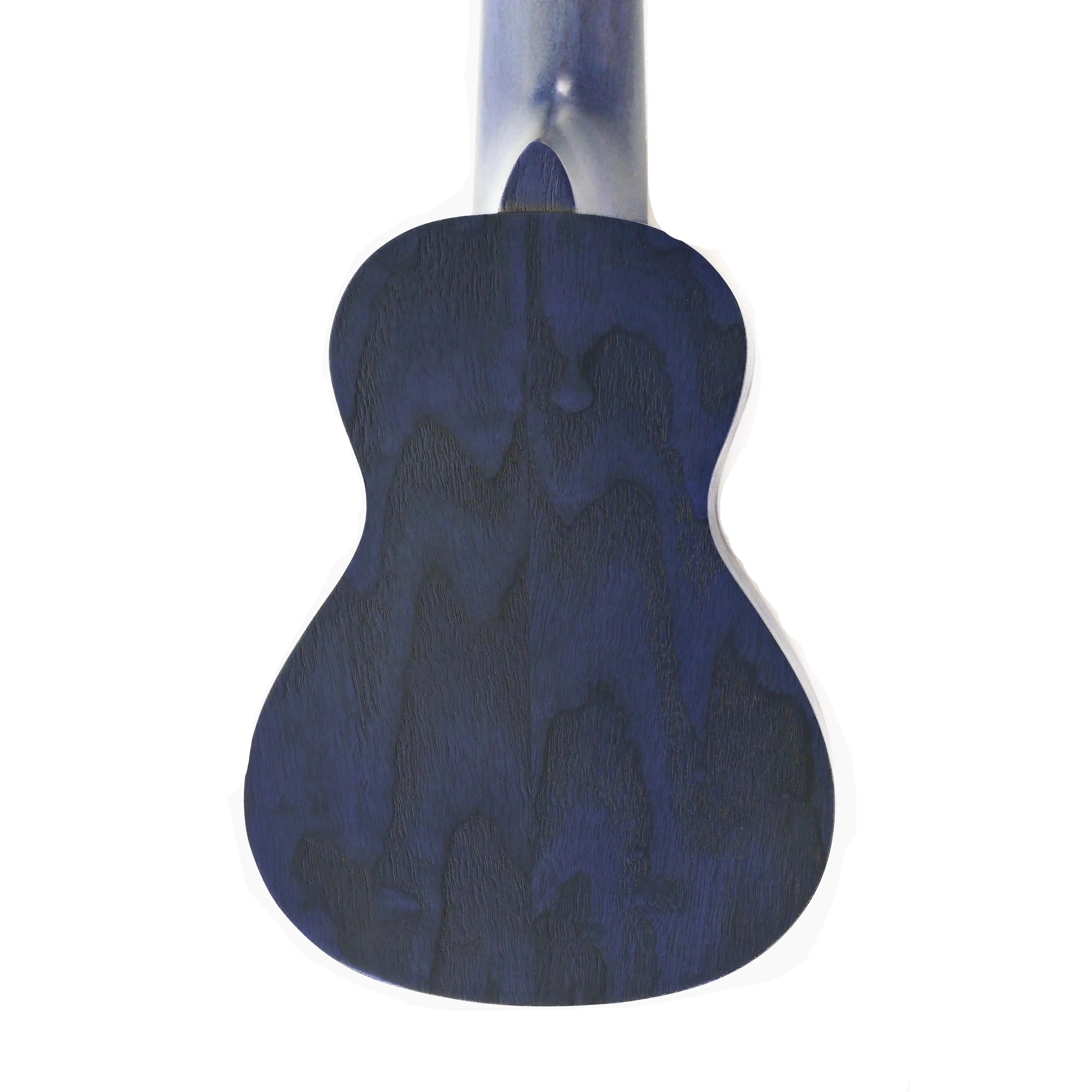 Ohana O'Nina Sopranissimo Ukulele back, deep blue willow wood laminate with satin finish.