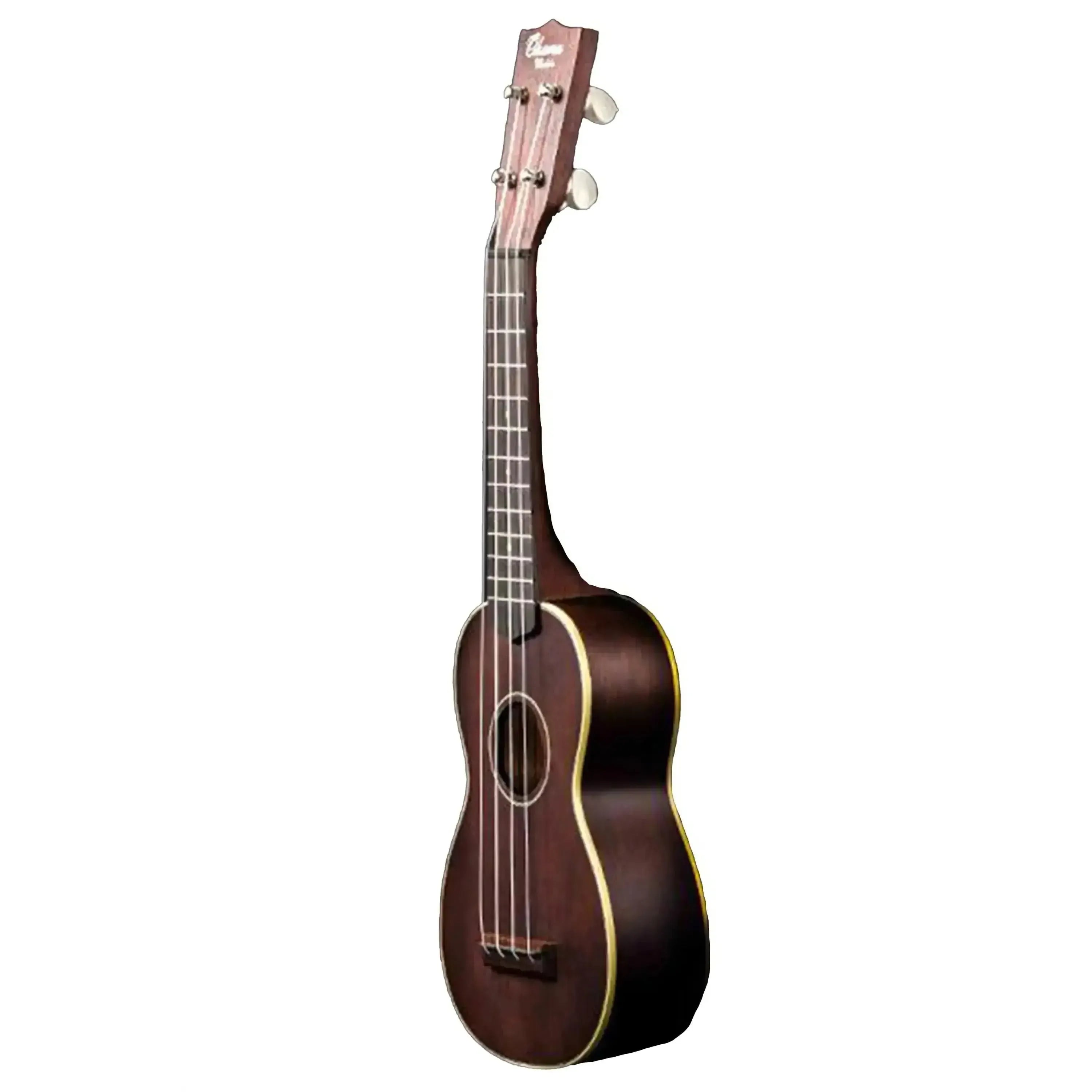 Ohana SK-38 Vintage Line Soprano Ukulele with dark mahogany body, cream binding, and vintage satin finish.
