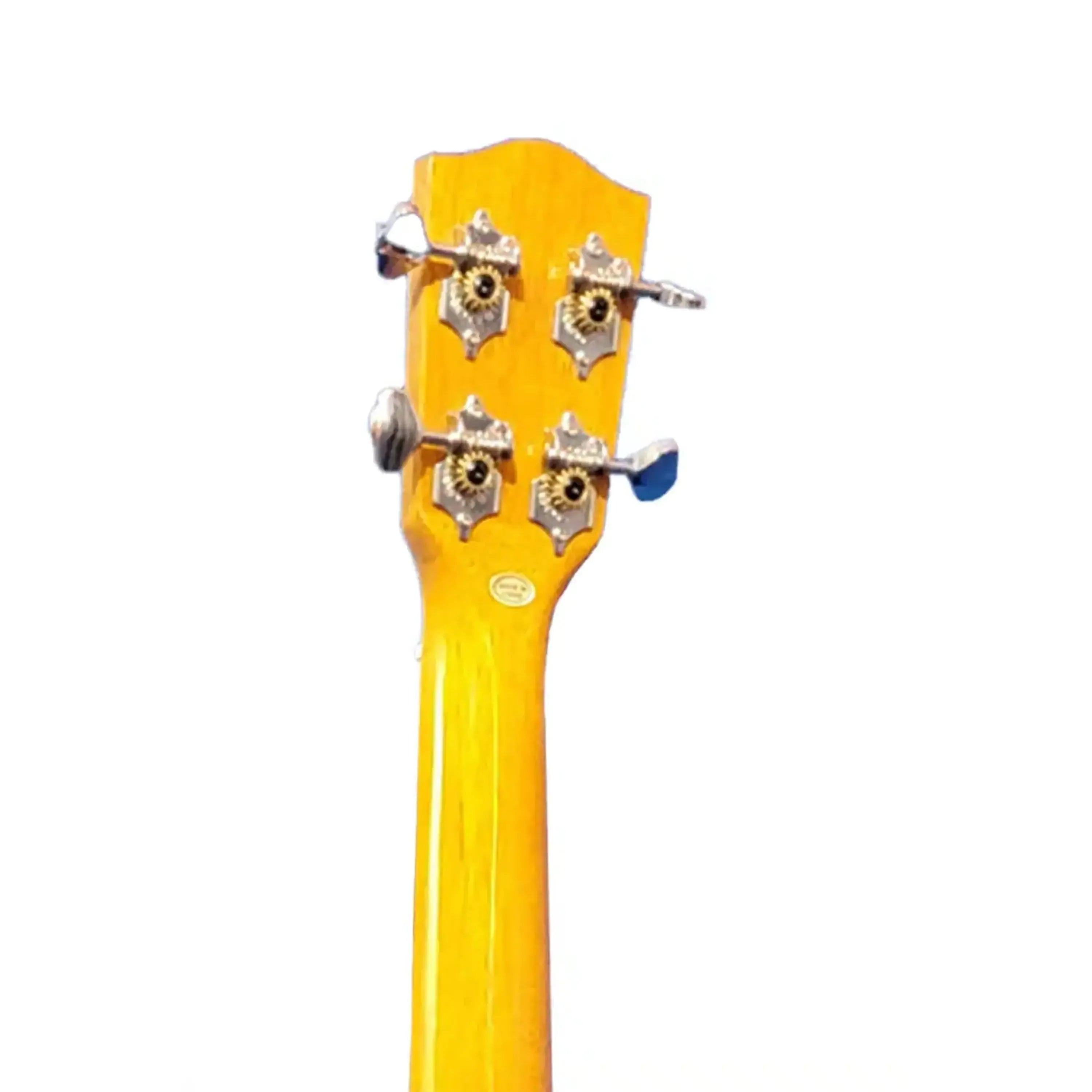Back of Ohana SK-6 Soprano Ukulele headstock and neck, showing Grover geared tuners and gloss finish.