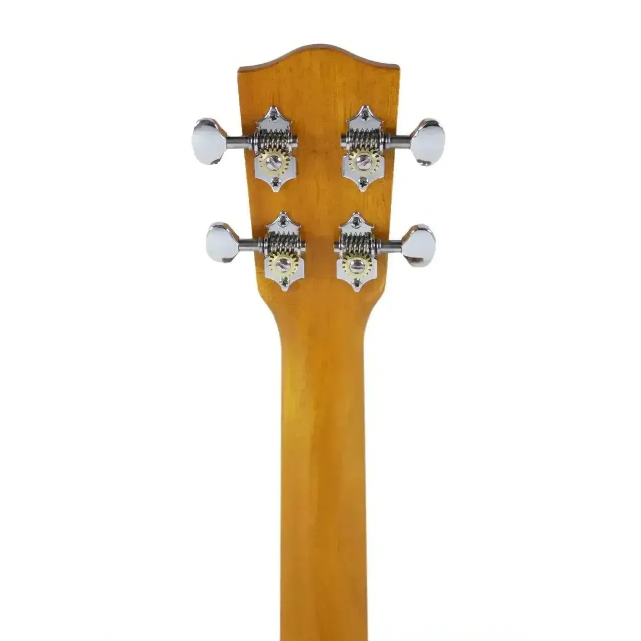 Ohana TK-20 tenor ukulele headstock and neck, showing chrome Grover tuners and mahogany wood.
