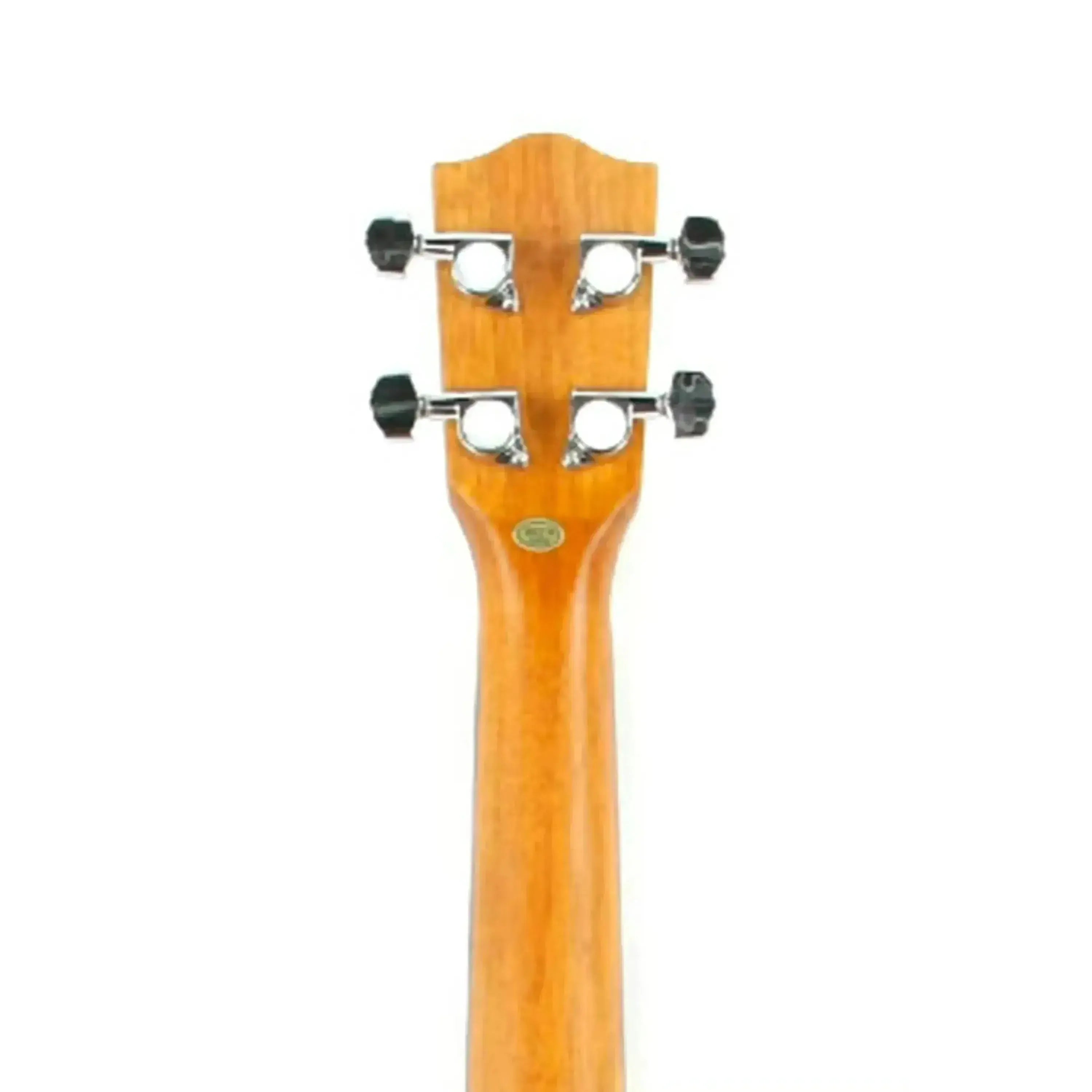 Ohana TK-20CE tenor ukulele headstock and neck, showing Grover chrome tuners and mahogany wood.