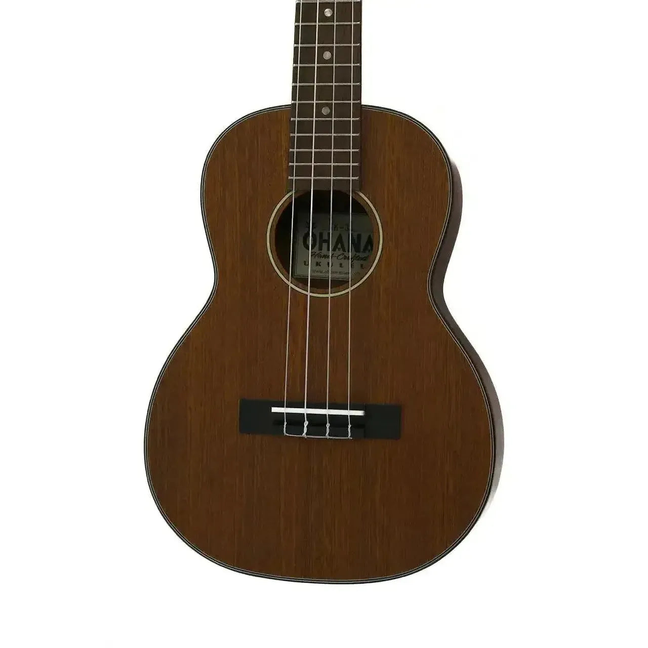 Ohana TK-35 solid mahogany tenor ukulele with satin finish and hardwood binding.