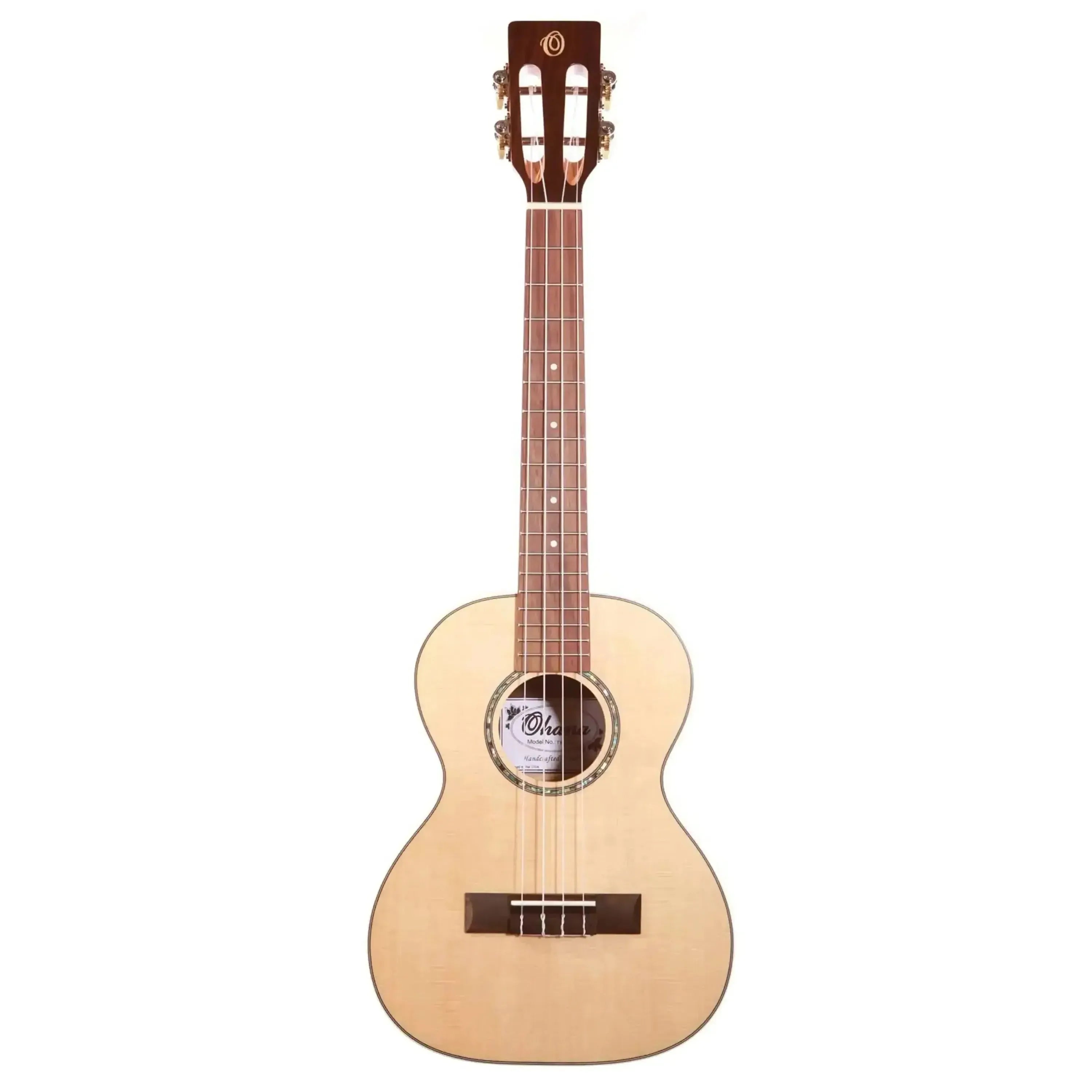 Ohana TK-70R tenor ukulele with light spruce top, rosewood back, and slotted headstock.