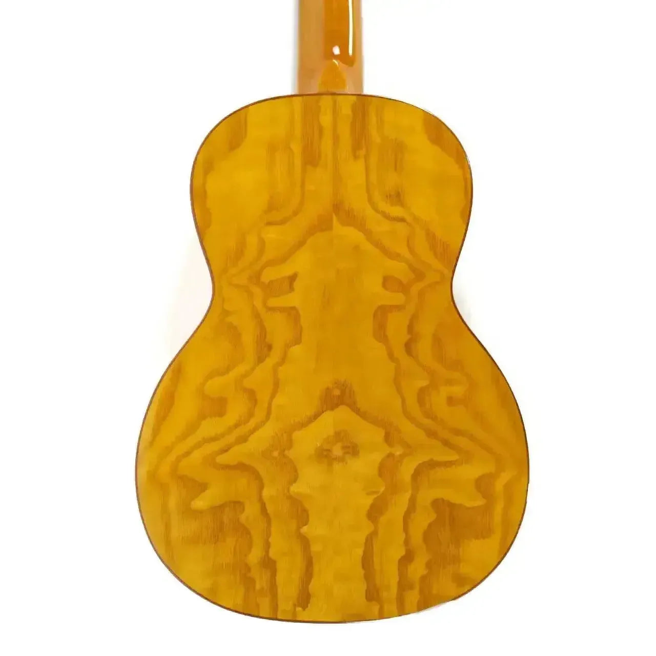 Ohana TK-70WG Tenor Ukulele back, showcasing its unique willow wood grain and gloss finish.