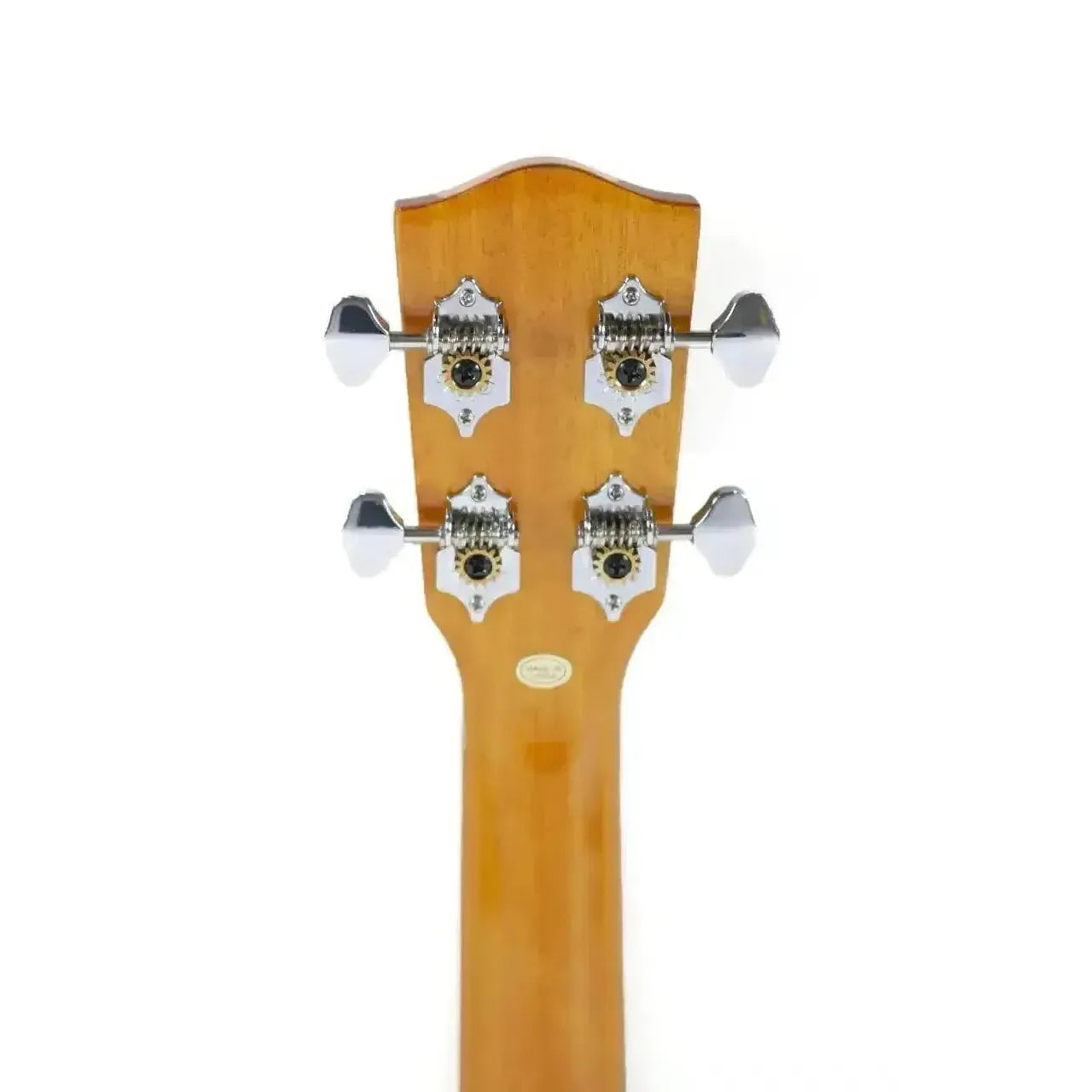 Ohana TK-70WG Tenor Ukulele headstock and neck with Grover geared tuners and mahogany finish.