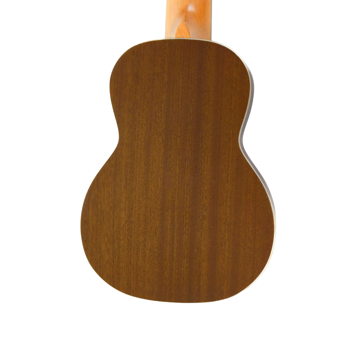 Ohana TKGL-20 solid mahogany top guitarlele, showing its warm brown back and light wood neck.