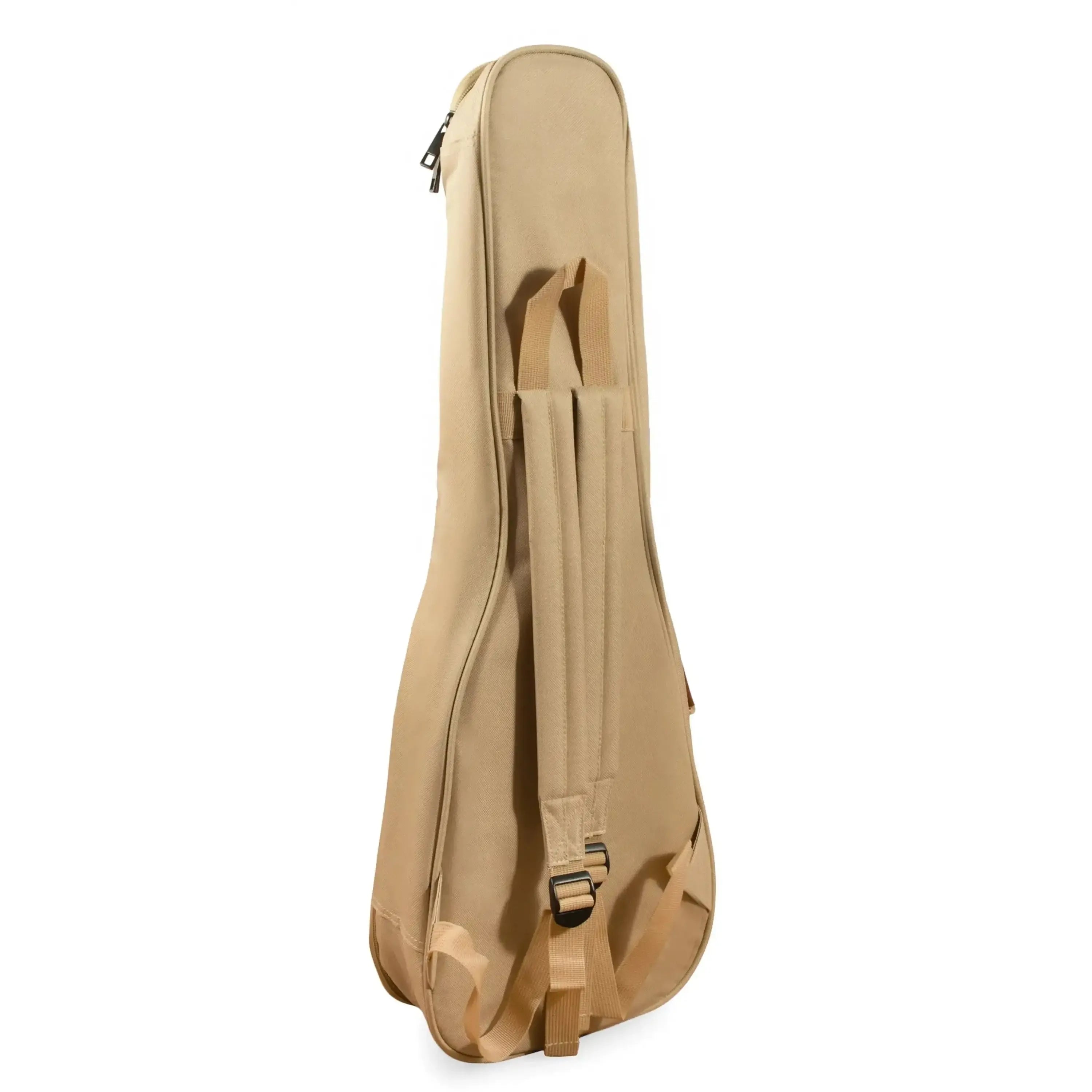 Ohana UB-24YL tan nylon padded concert ukulele gigbag with backpack straps and front pocket.