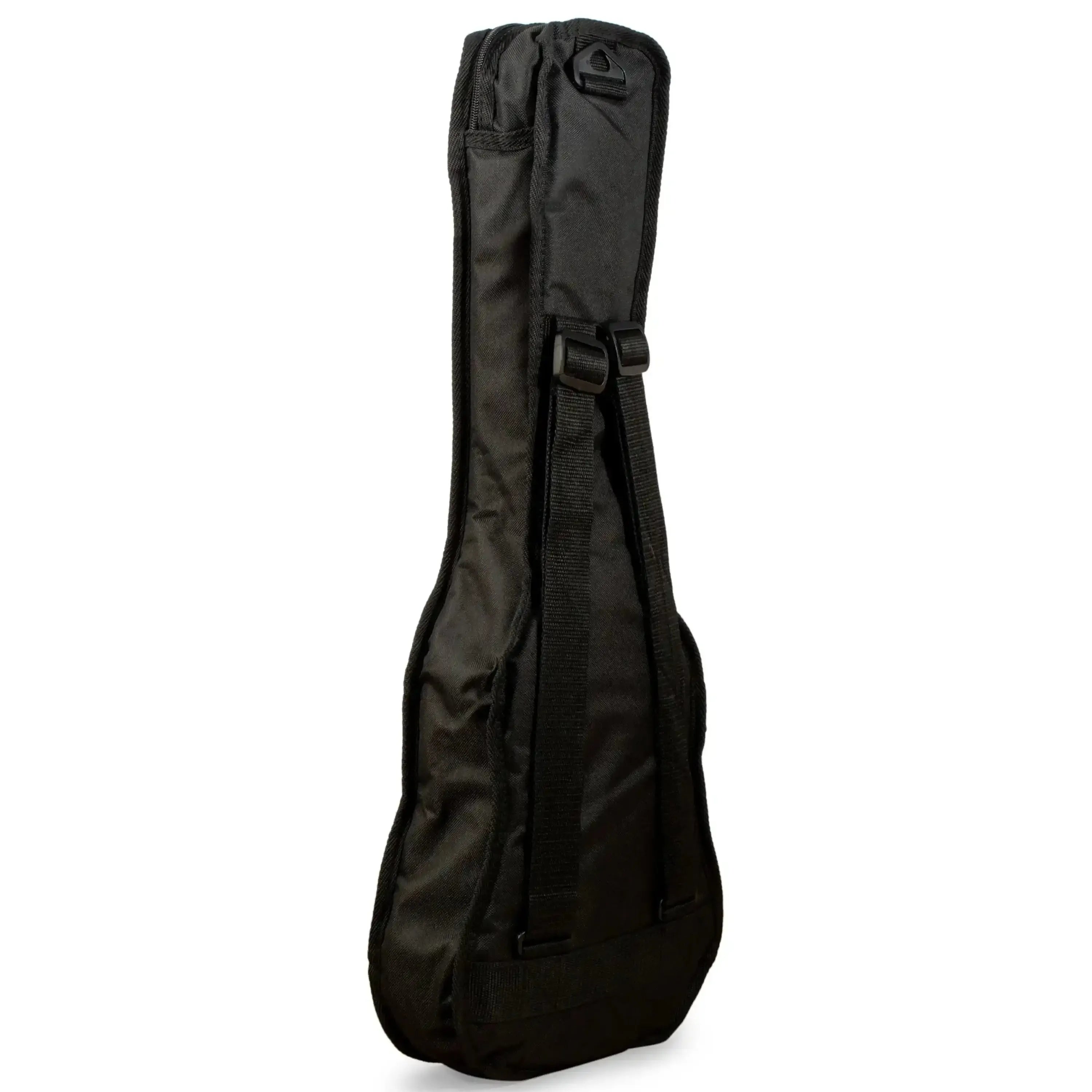 Ohana UB-31-RD Baritone Ukulele Gigbag, black nylon with backpack straps and zippered pocket.