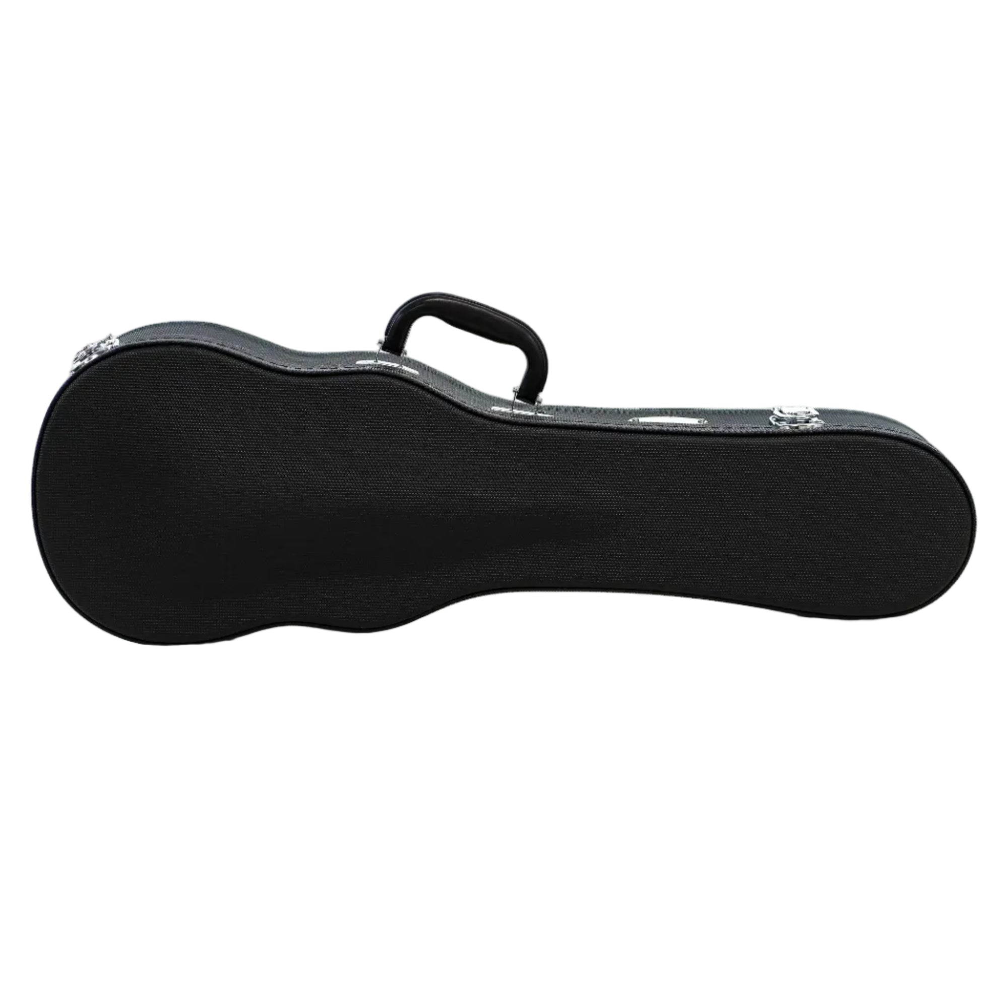 Ohana UCH-21L Longneck Soprano Ukulele Hardshell Case, black "Dura-Grip" exterior, chrome latches.