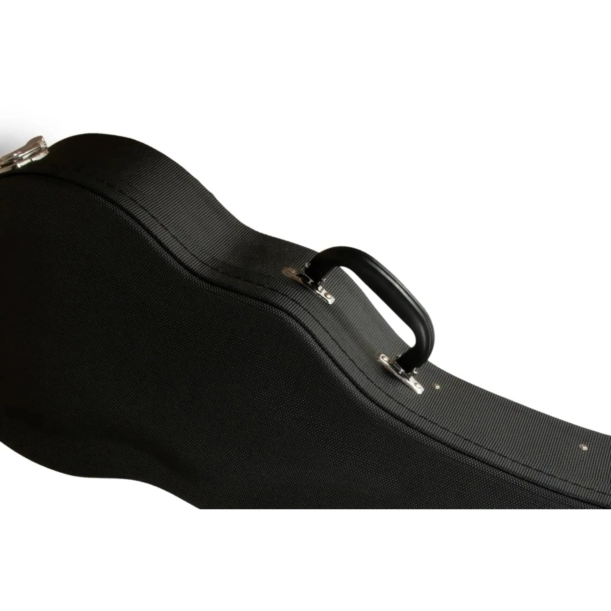 Ohana UCH-24L black "Dura-Grip" super concert ukulele hardshell case with chrome latches.