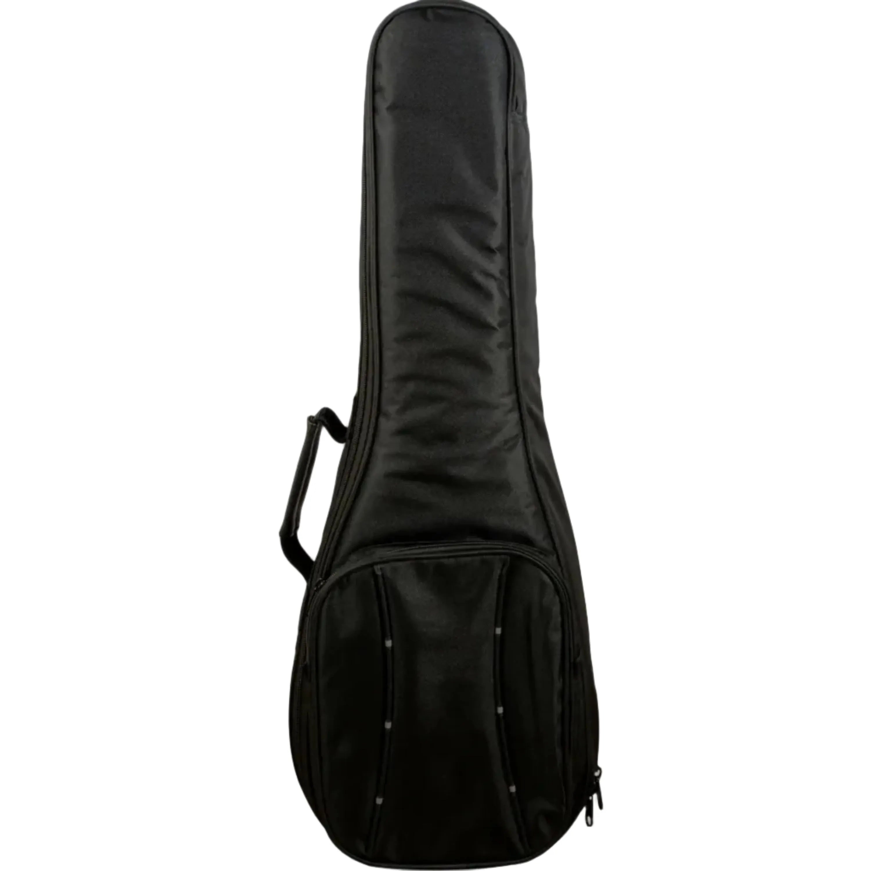 Ohana UCS-27 black premium tenor ukulele gig bag with front pocket and handle.