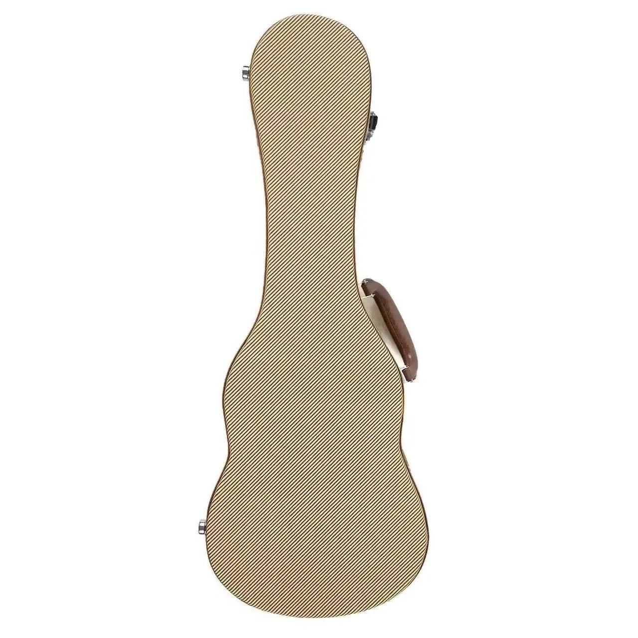 Ohana UCTV-24 vintage tweed concert ukulele hardshell case with brown Tolex trim and handle.