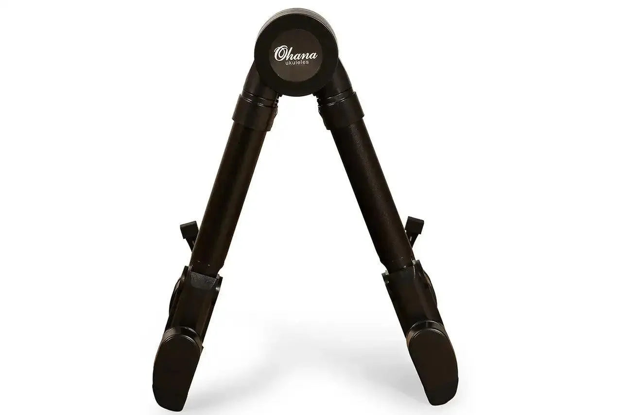 Ohana US-30BK lightweight black aluminum A-frame portable ukulele stand.