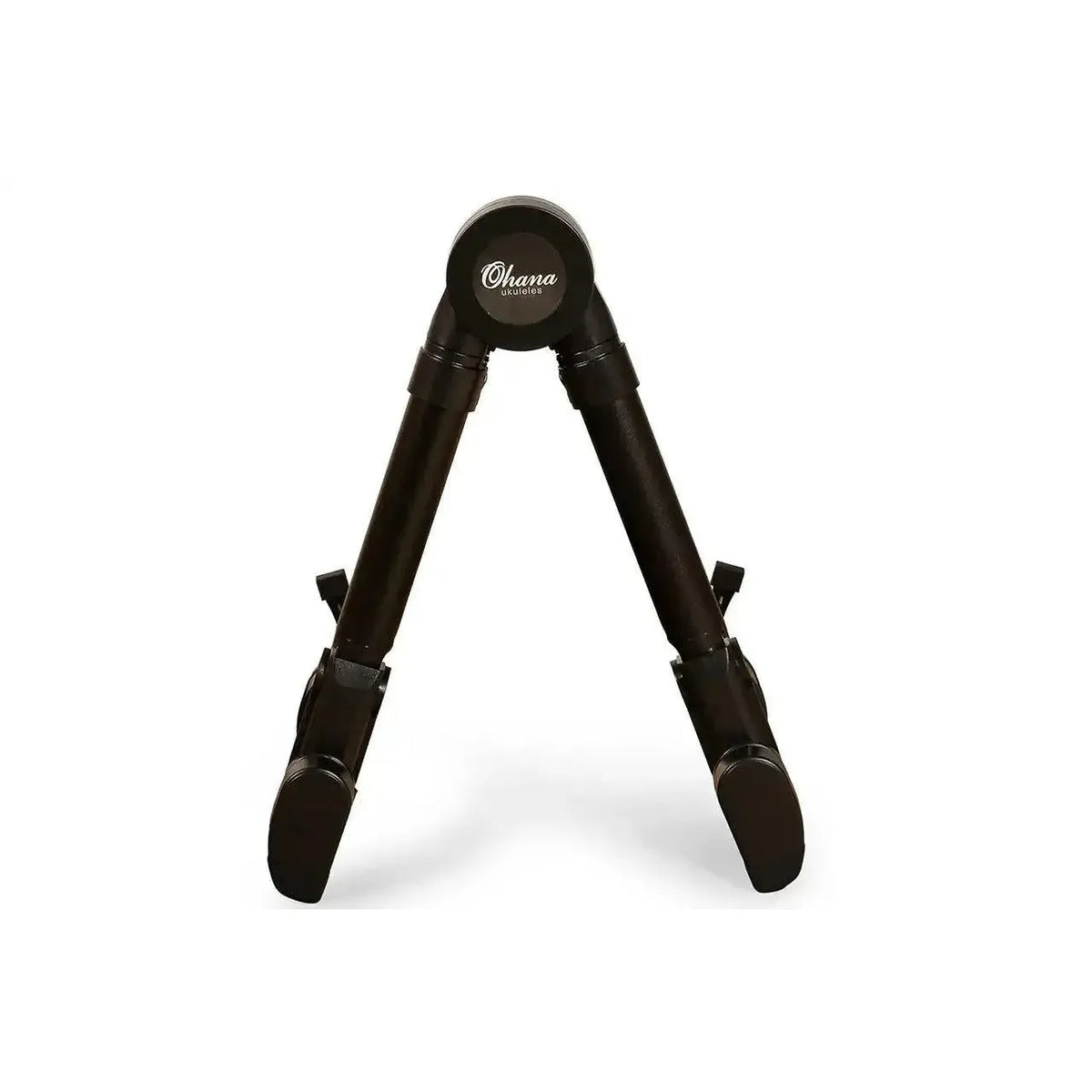Ohana US-30BK lightweight black aluminum A-frame portable ukulele stand.