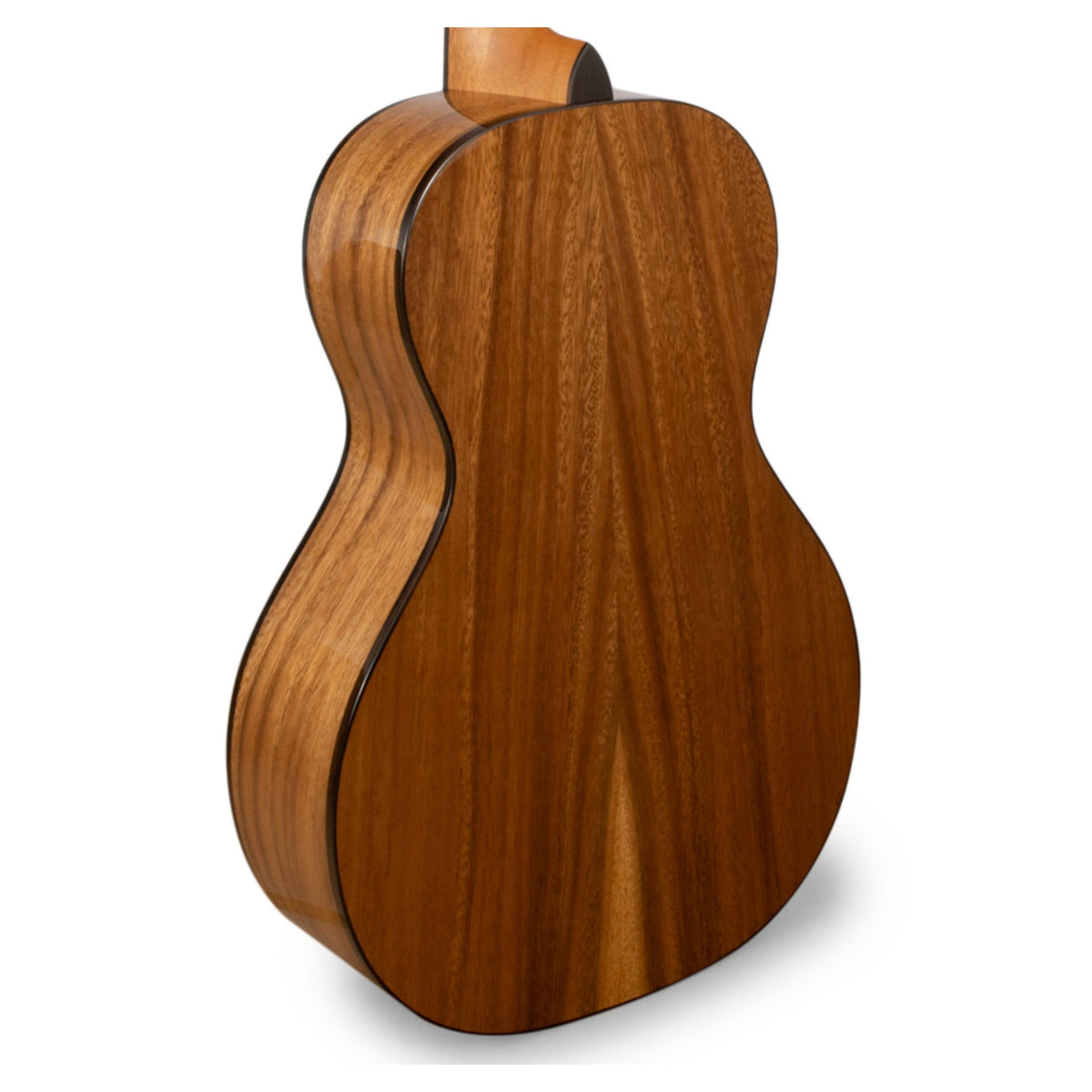 Representative photo of a Pono UL4 big baritone ukulele (UL4-1 shown), back of the body.