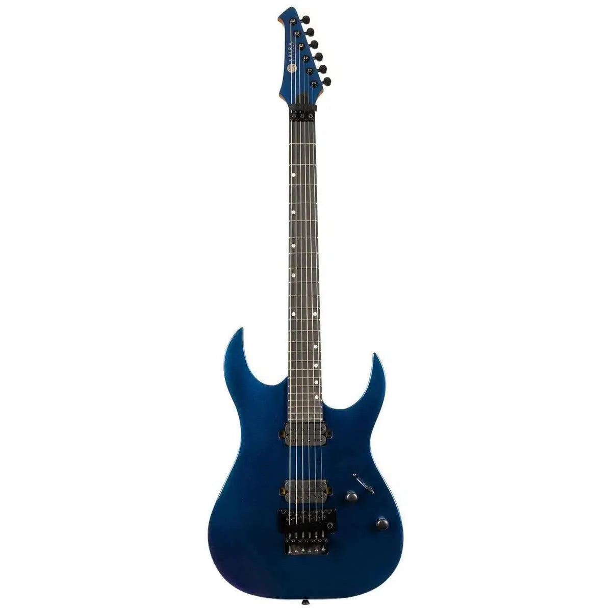 Spira S-420 CHM Chameleon Stratocaster electric guitar with a gloss chameleon blue finish.