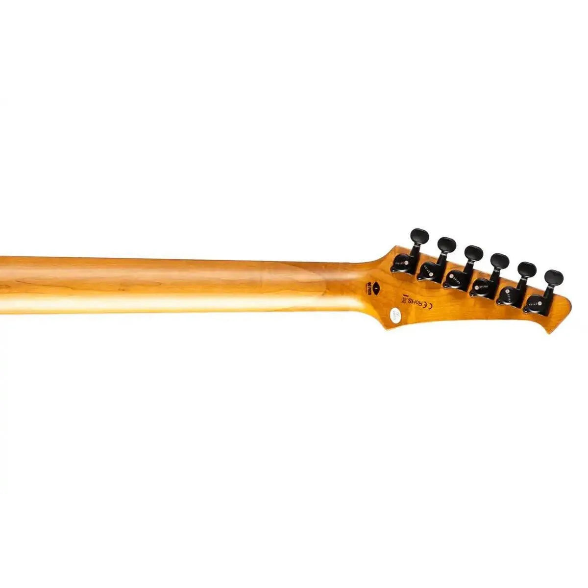 Spira S-450 TGR electric guitar neck and headstock with black locking tuners.