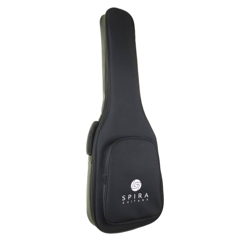 Spira SG-30 BK black universal electric guitar gig bag with front accessory pocket and Spira Guitars logo