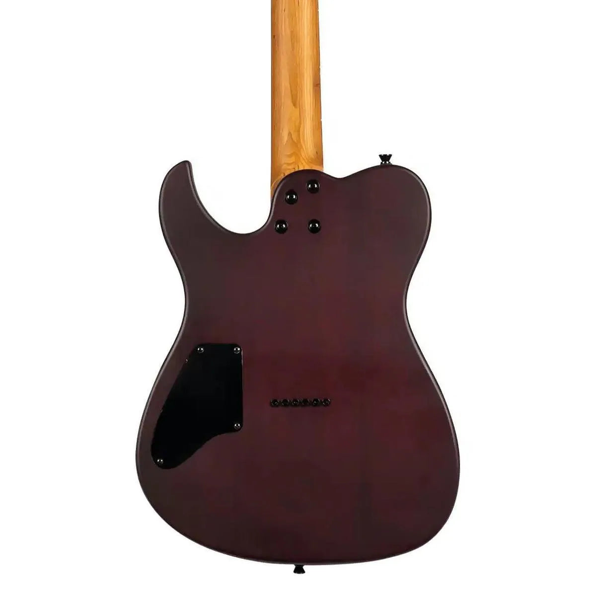 Spira T-400 MWR Telecaster electric guitar back, wine red solid body, roasted maple neck.