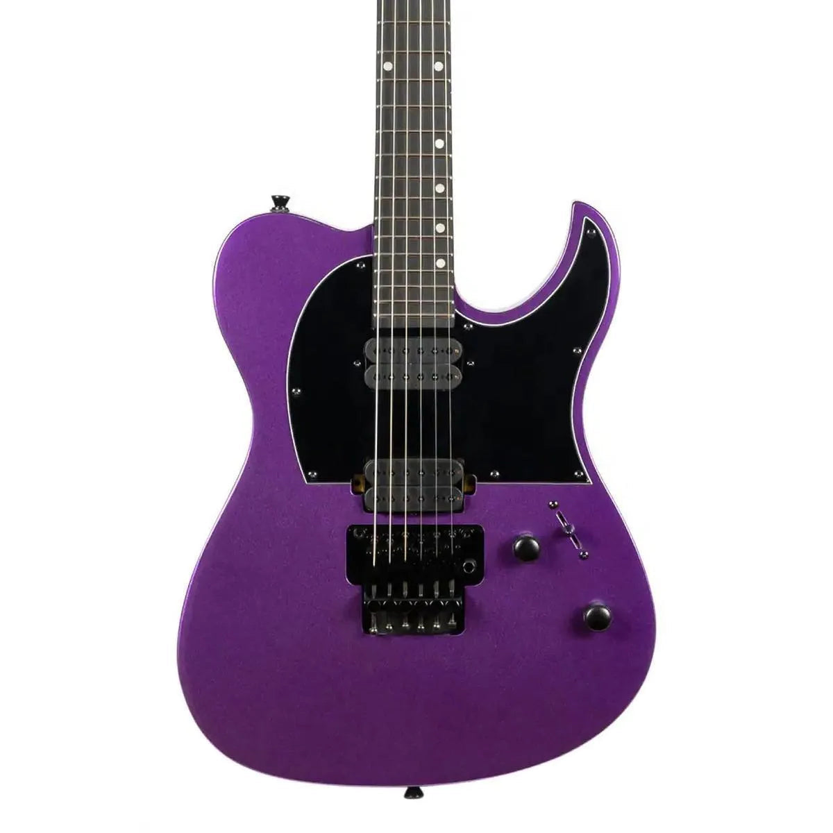 Spira T-420 PP Metallic Purple Telecaster electric guitar with black pickguard and hardware.