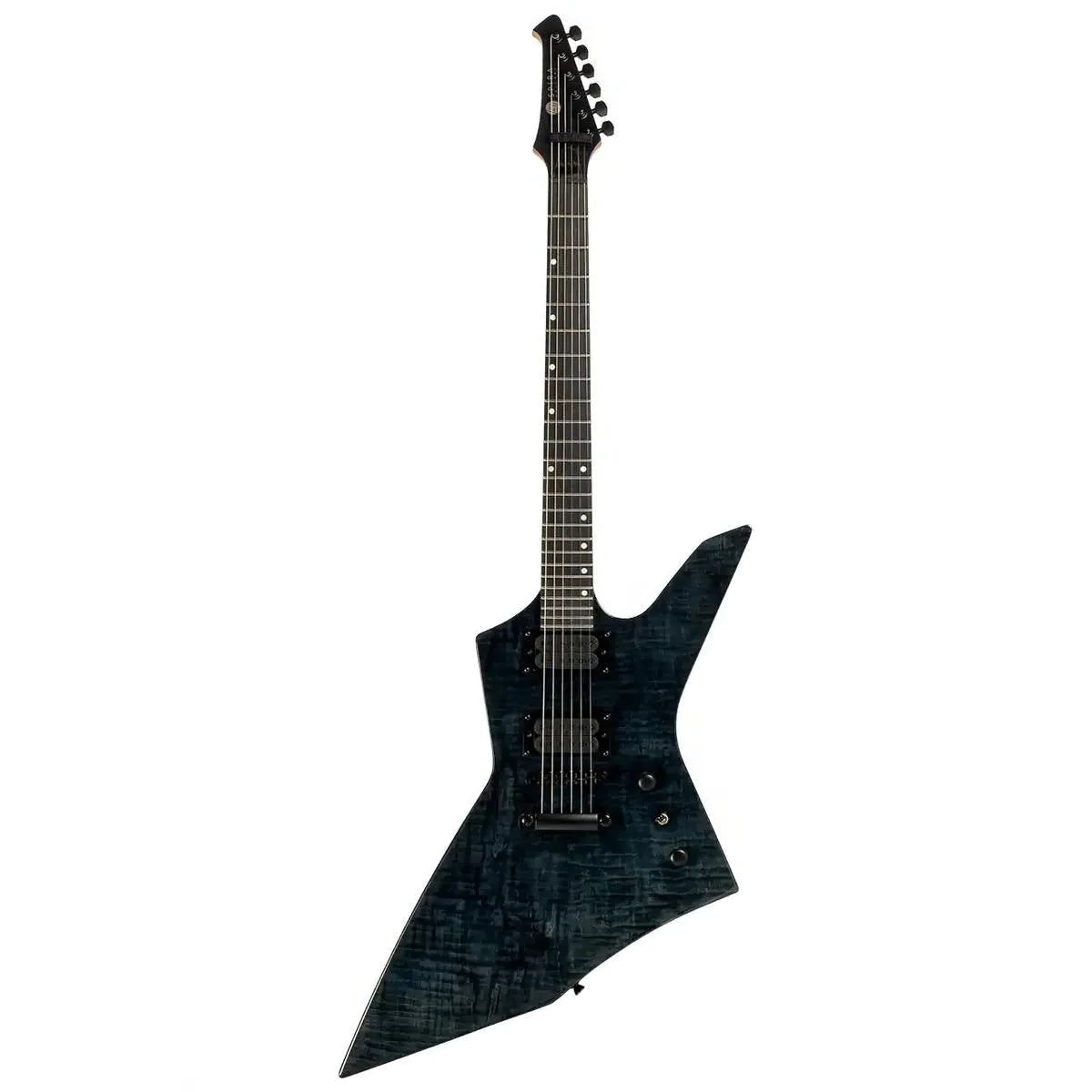 Spira X-500 TBK E translucent black solid body electric guitar with flamed maple top.