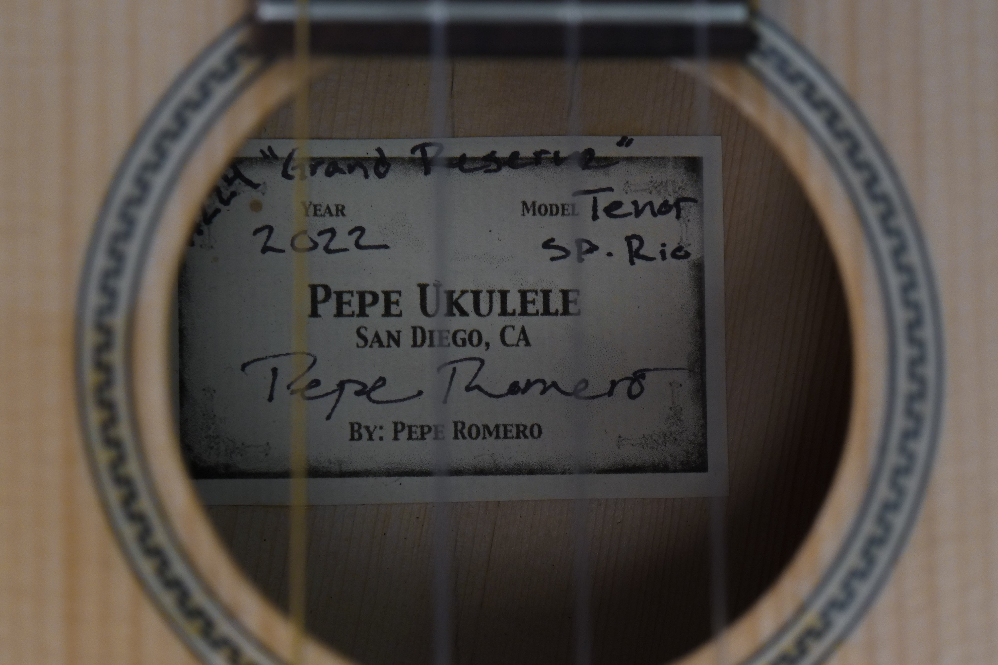 Pepe Romero Custom Moon Spruce and Rosewood Grand Reserve Tenor Ukulele “RIO” #224