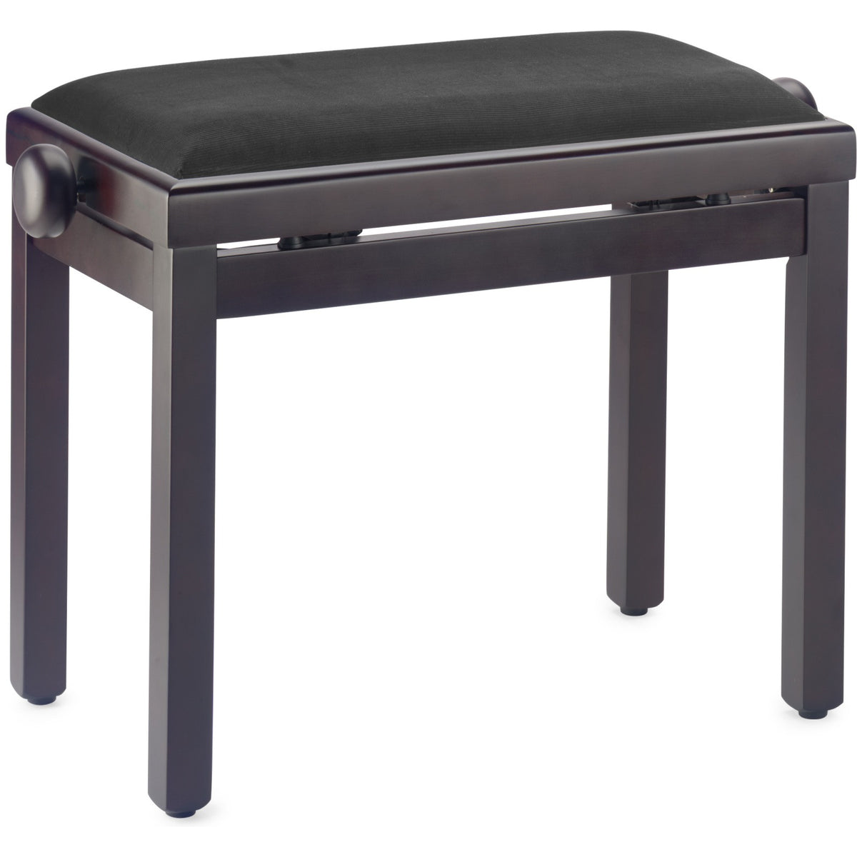 Stagg PB39 RWM VBK matt rosewood-coloured piano bench with a black velvet top and side adjustment knob