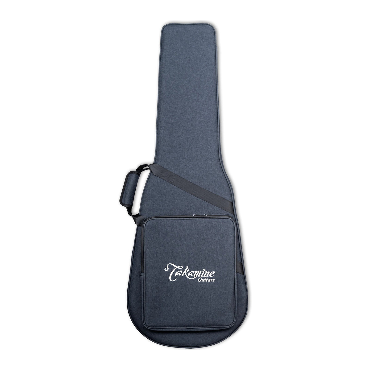 Takamine semi-hard case with a carry handle, shoulder strap and Takamine logo, included with the Takamine EC132SC.