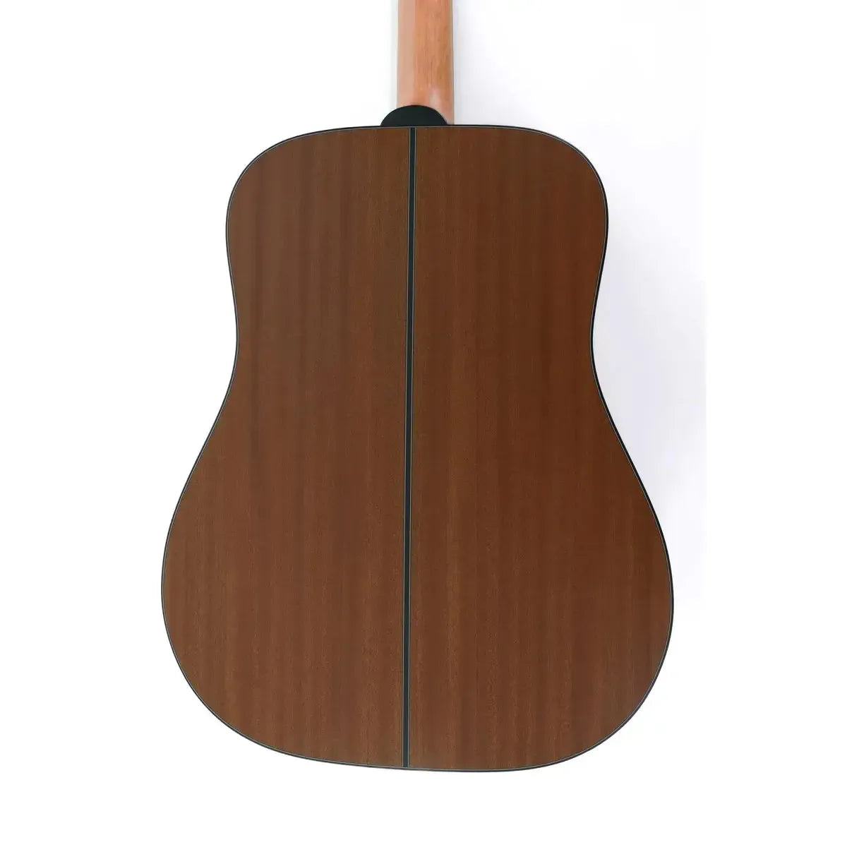 Back of a Takamine GD11M NS acoustic guitar, showing its Sapele wood body with a natural finish.