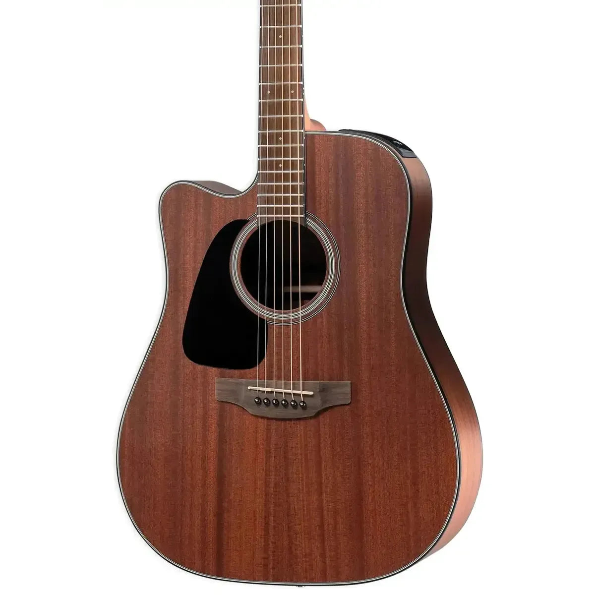 Takamine GD11MCE-LH NS left-handed acoustic-electric guitar with sapele body, black pickguard, and cutaway.