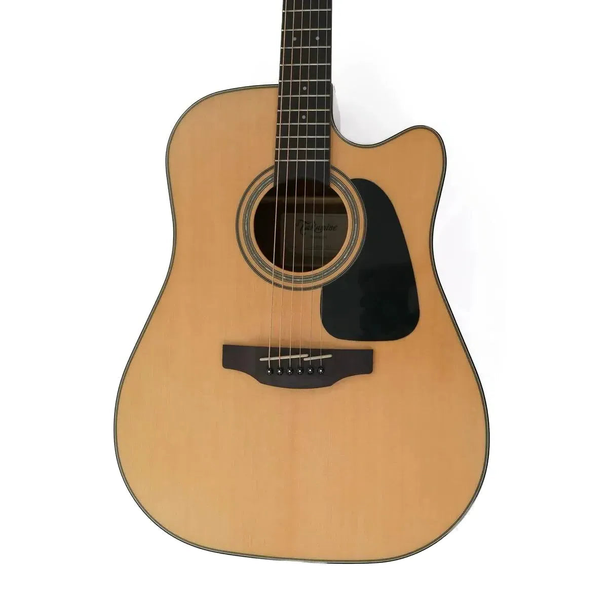 Takamine GD30CE Natural Acoustic Electric Guitar with light wood body, black pickguard, and cutaway.