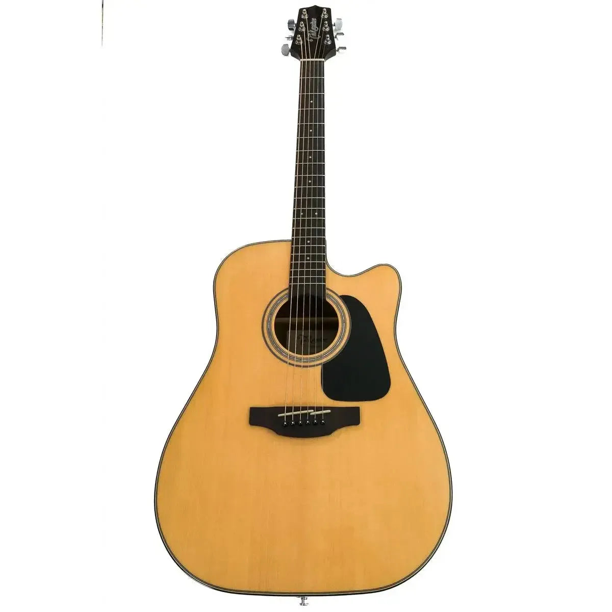 Takamine GD30CE Natural Acoustic Electric Guitar with light wood body, black pickguard, and cutaway.