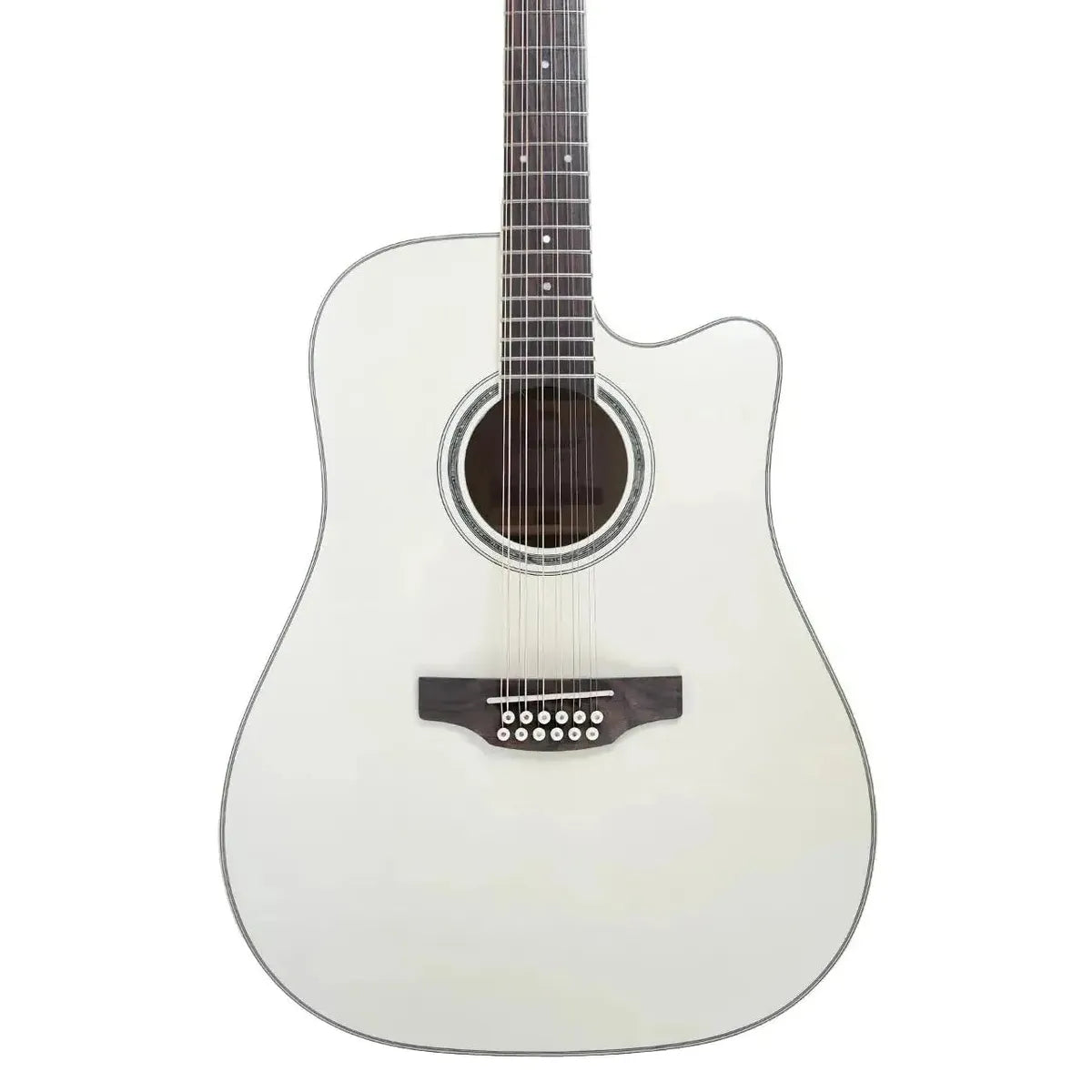 Takamine GD37CE12-PW Pearl White 12-String Acoustic-Electric Dreadnought Guitar with cutaway.