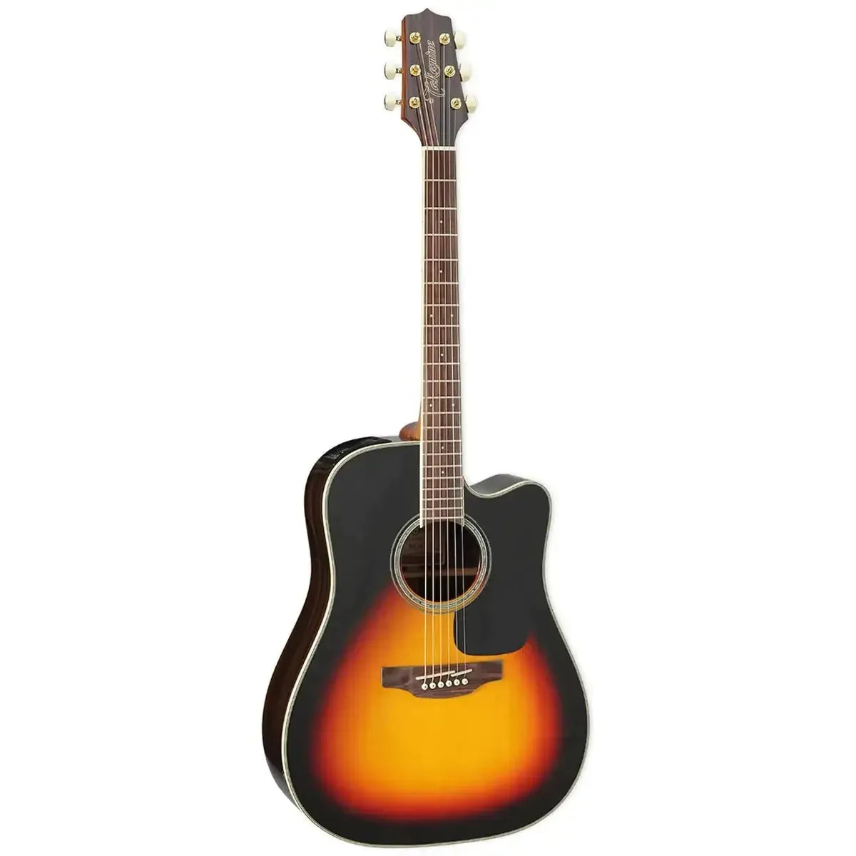 Takamine GD51CE dreadnought acoustic-electric guitar in brown sunburst with cutaway and abalone rosette.