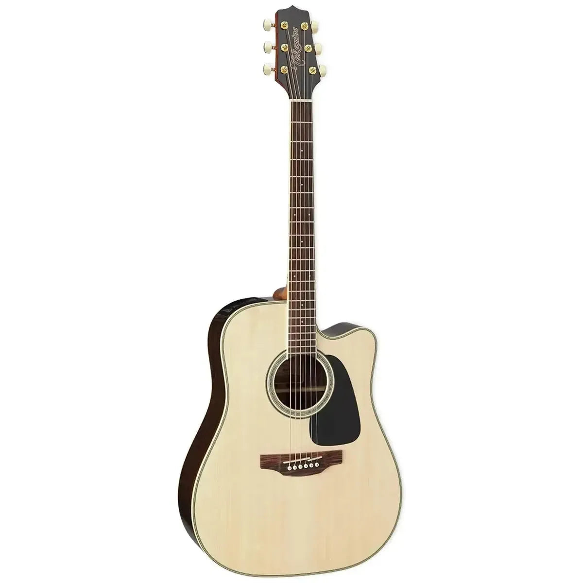 Takamine GD51CE NAT Dreadnought Acoustic-Electric Guitar in natural finish with cutaway and black pickguard.