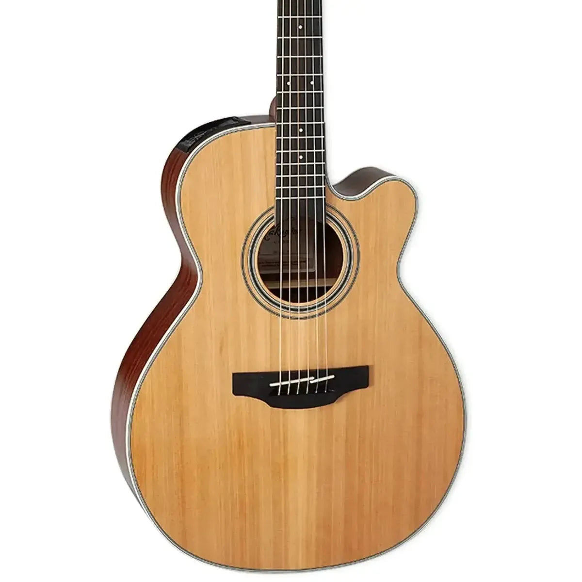 Takamine GN20CE NS NEX acoustic-electric guitar with natural satin finish, solid cedar top, and cutaway body.