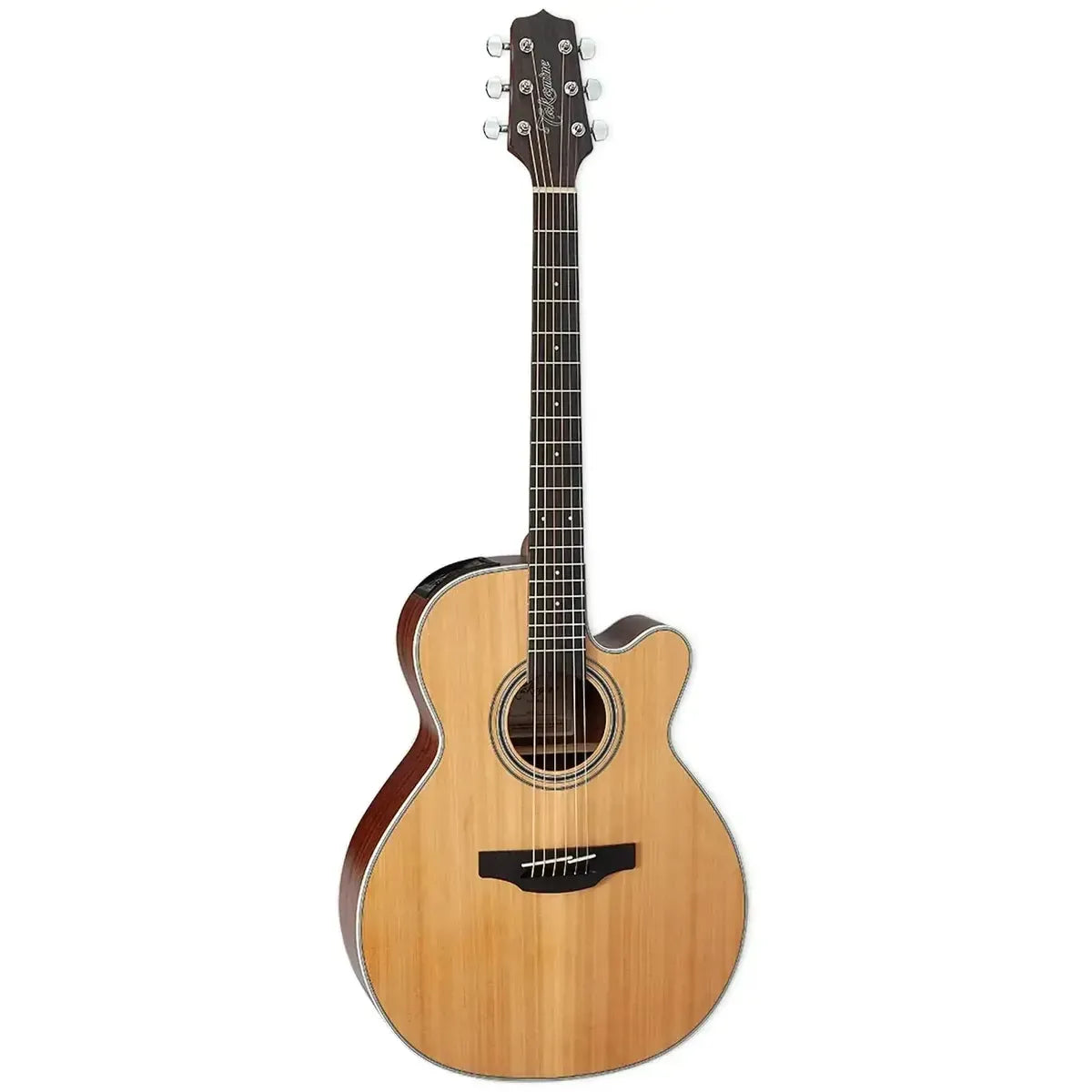 Takamine GN20CE NS NEX acoustic-electric guitar with natural satin finish, solid cedar top, and cutaway body.