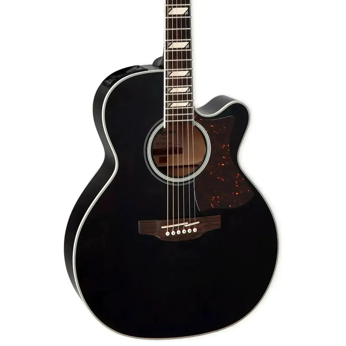 Takamine GN73CE SB acoustic-electric guitar, satin black finish, NEX cutaway body, rosewood fingerboard.